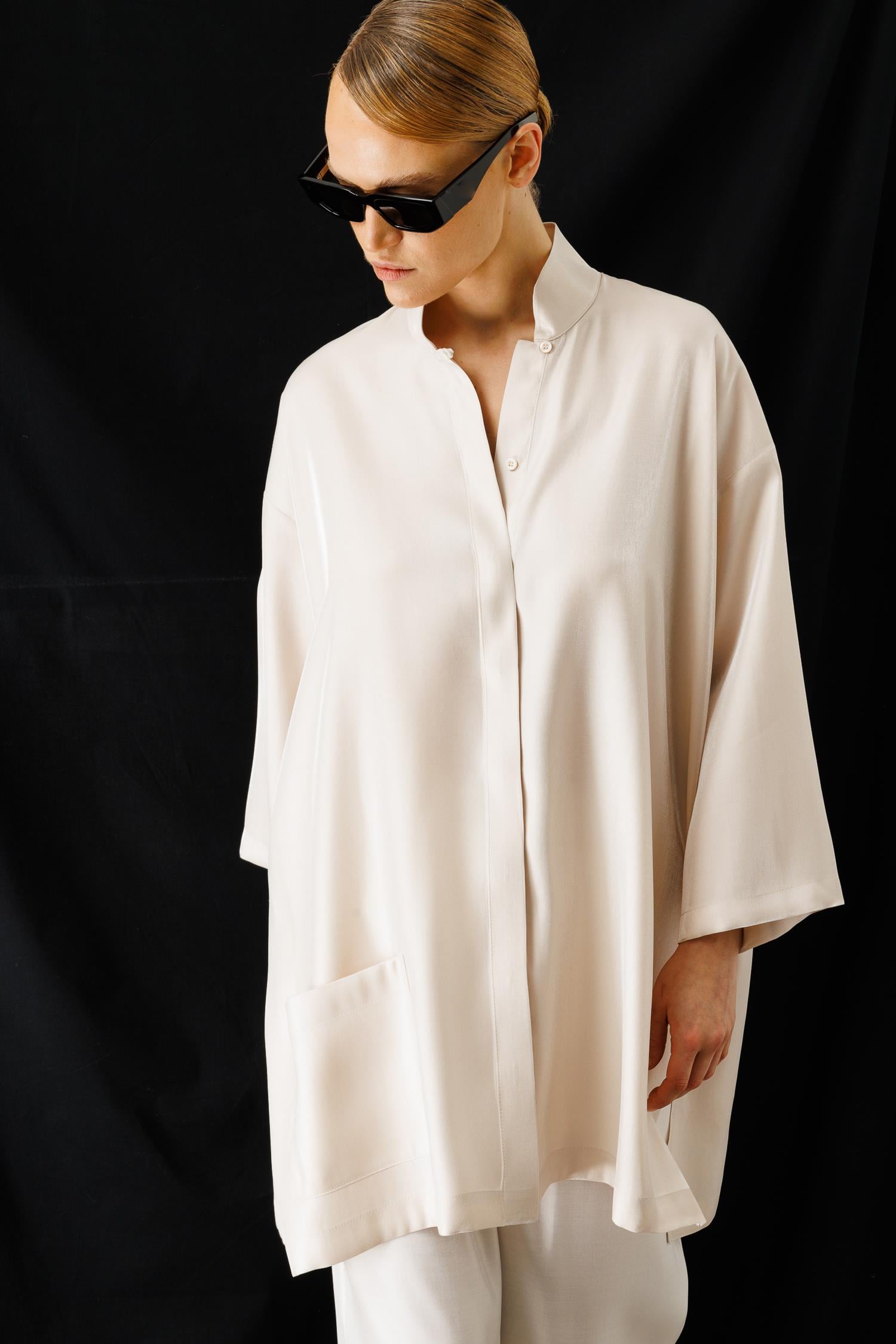 KİMONO YAKA CEPLİ TUNİK