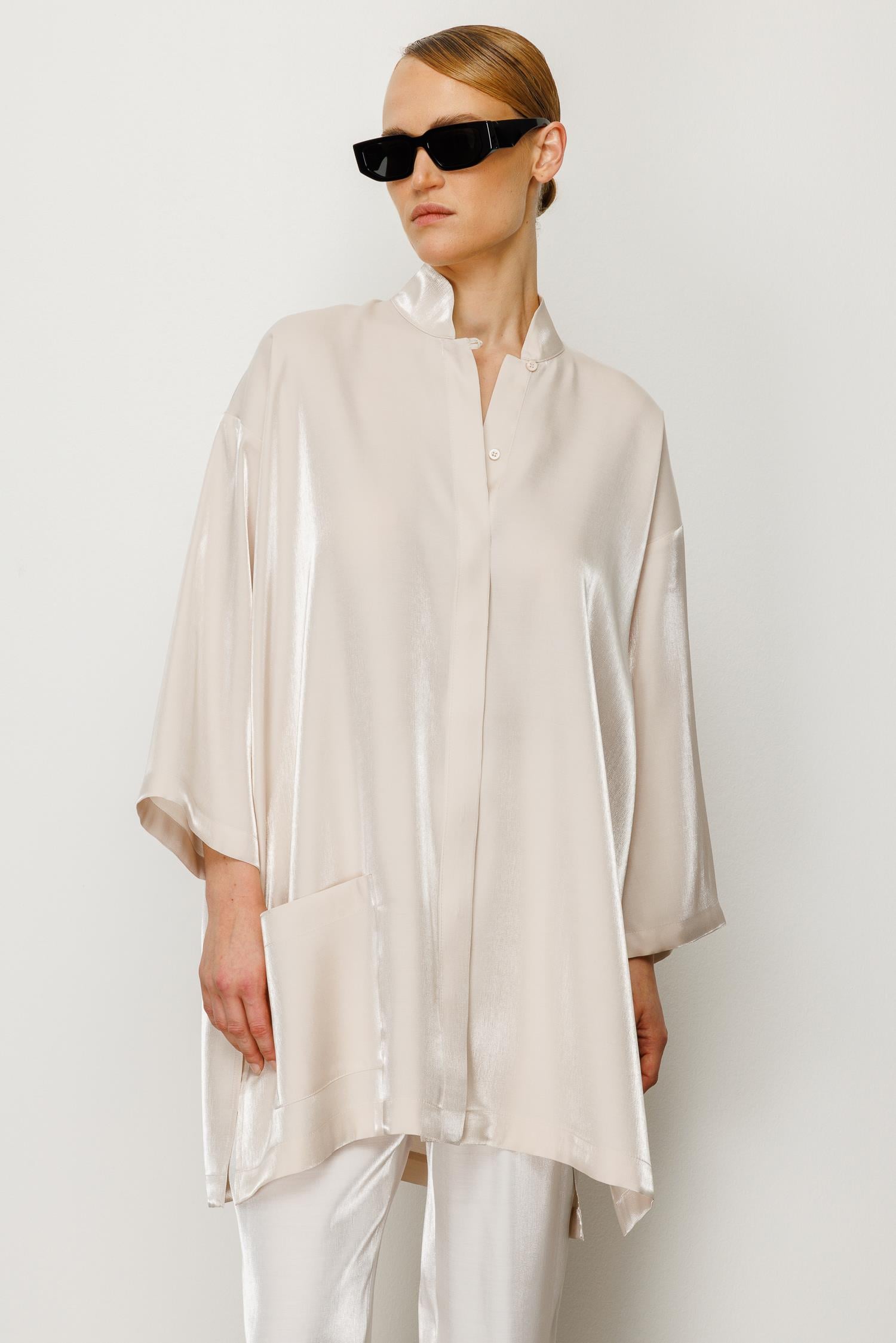 KİMONO YAKA CEPLİ TUNİK