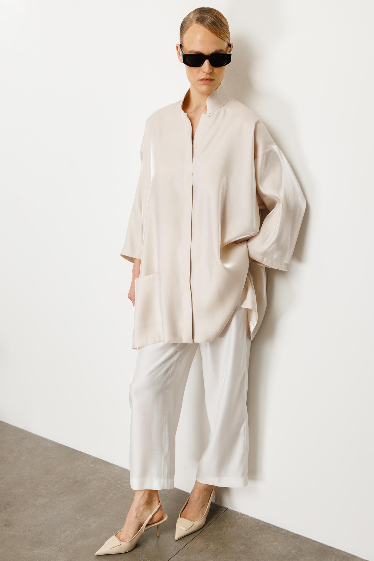 KİMONO YAKA CEPLİ TUNİK