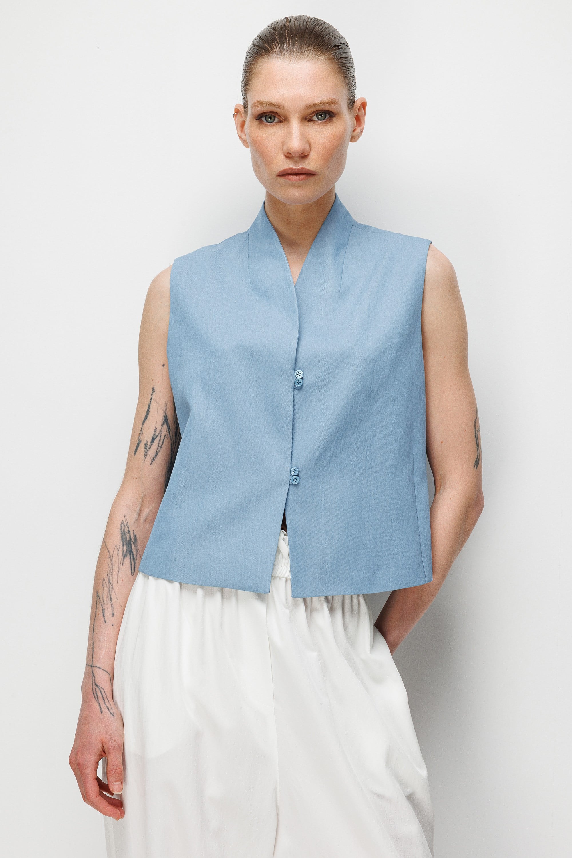 Kimono Yaka Kolsuz Bluz