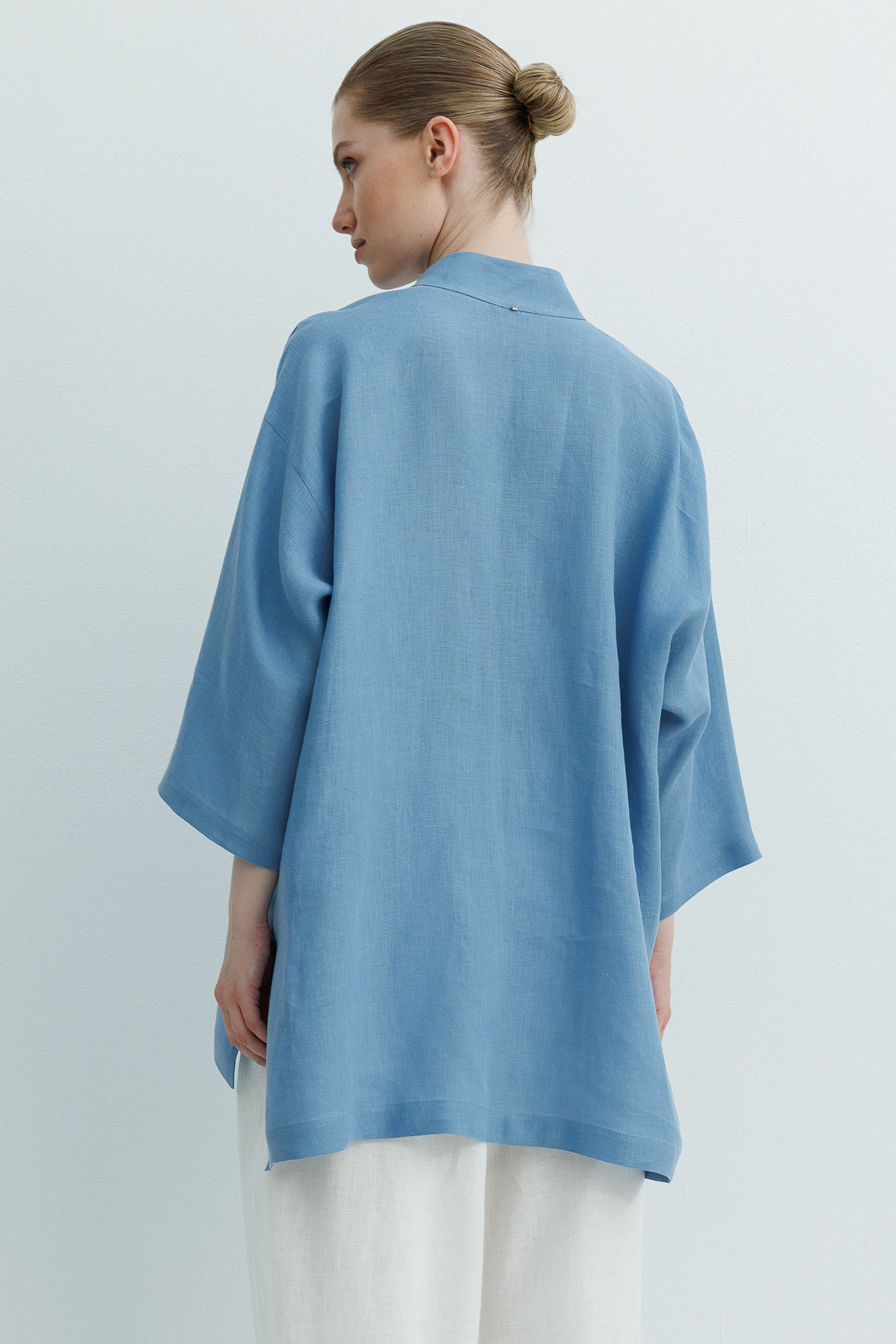 Kimono Yaka Uzun Gömlek