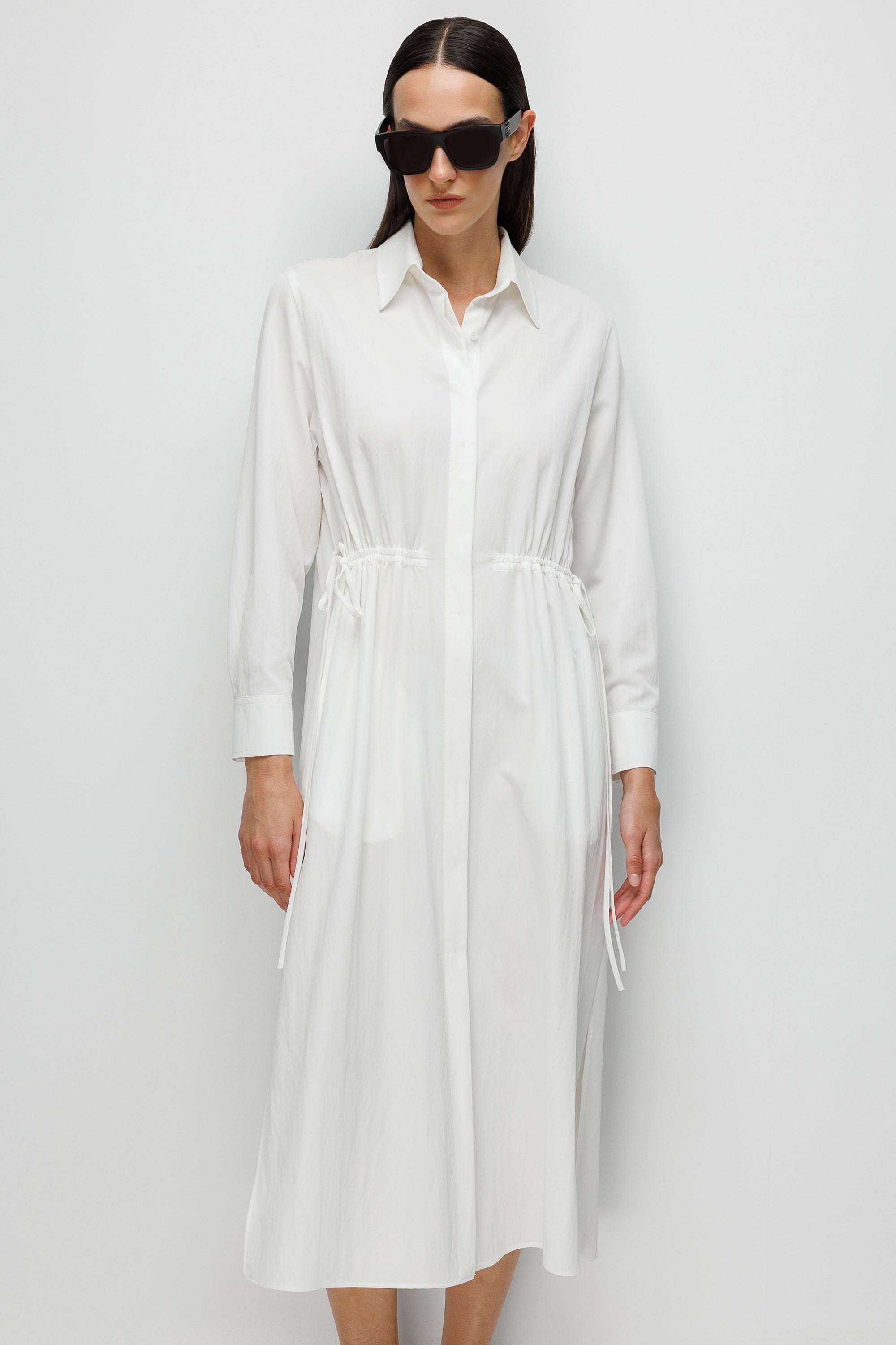 Kordonlu Gömlek Elbise