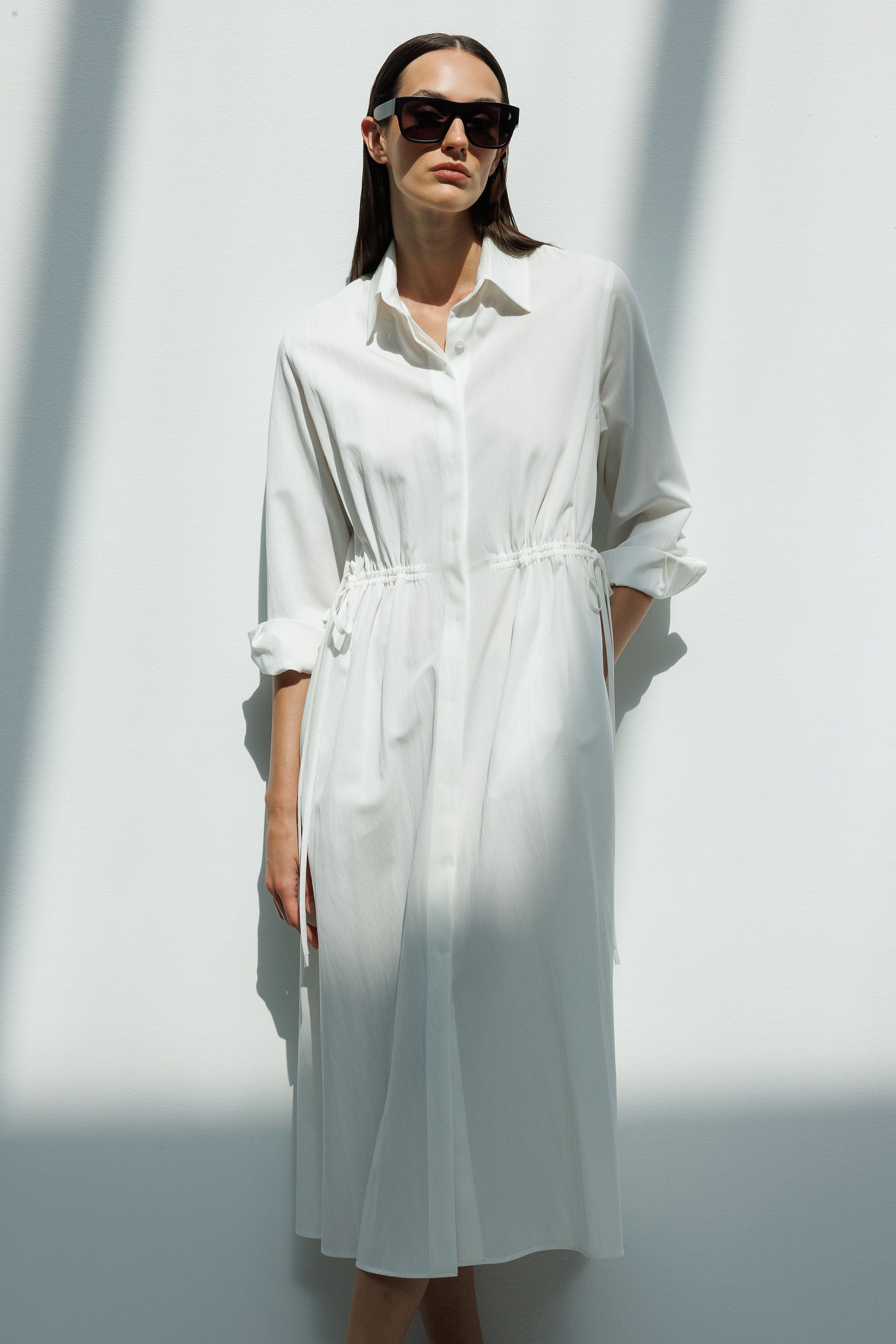 Kordonlu Gömlek Elbise