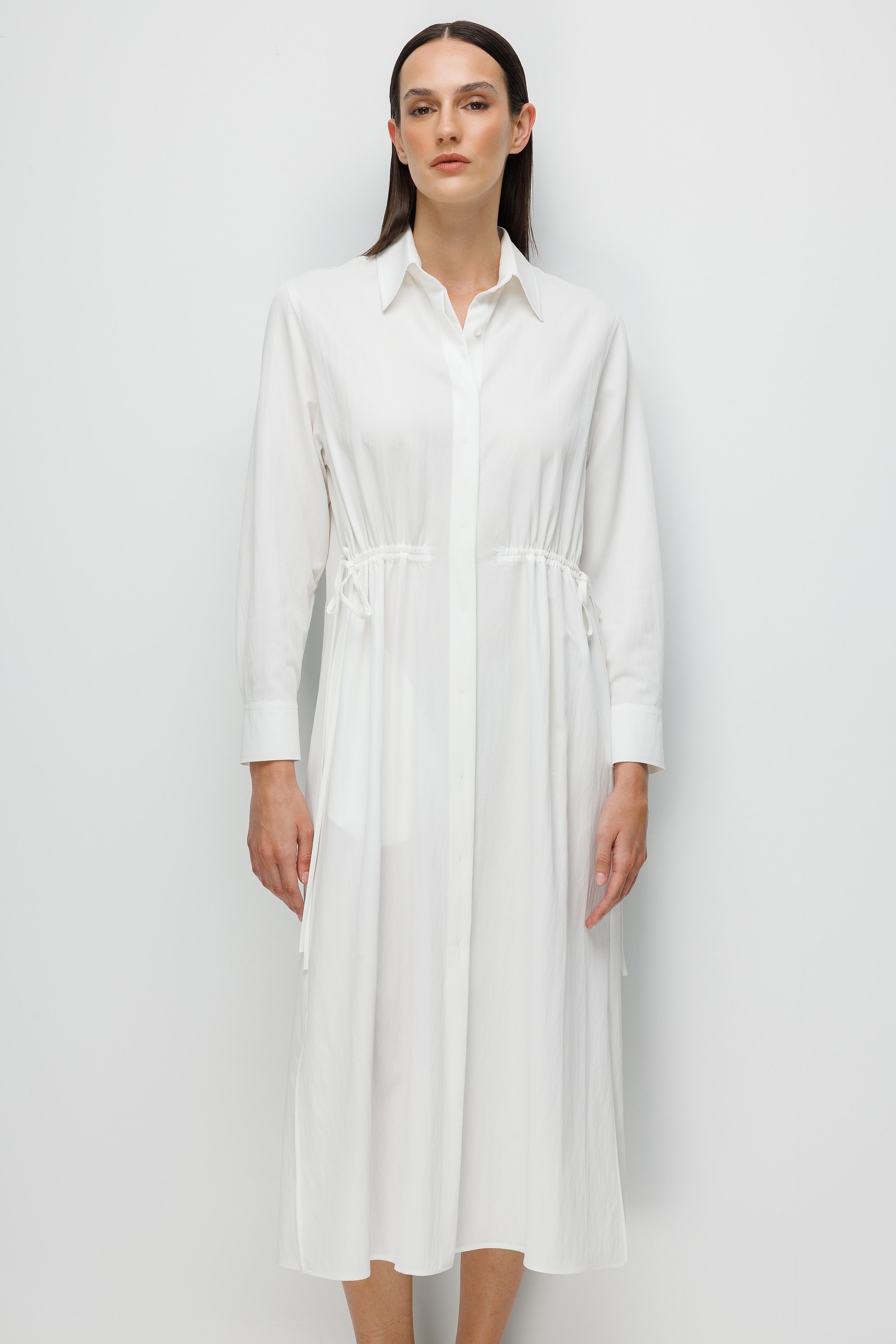 Kordonlu Gömlek Elbise