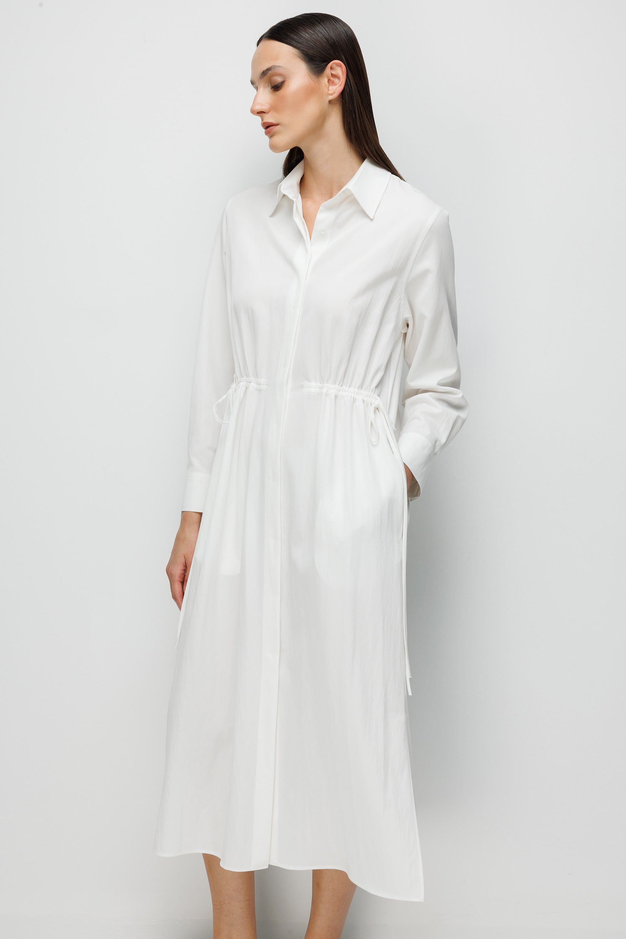 Kordonlu Gömlek Elbise