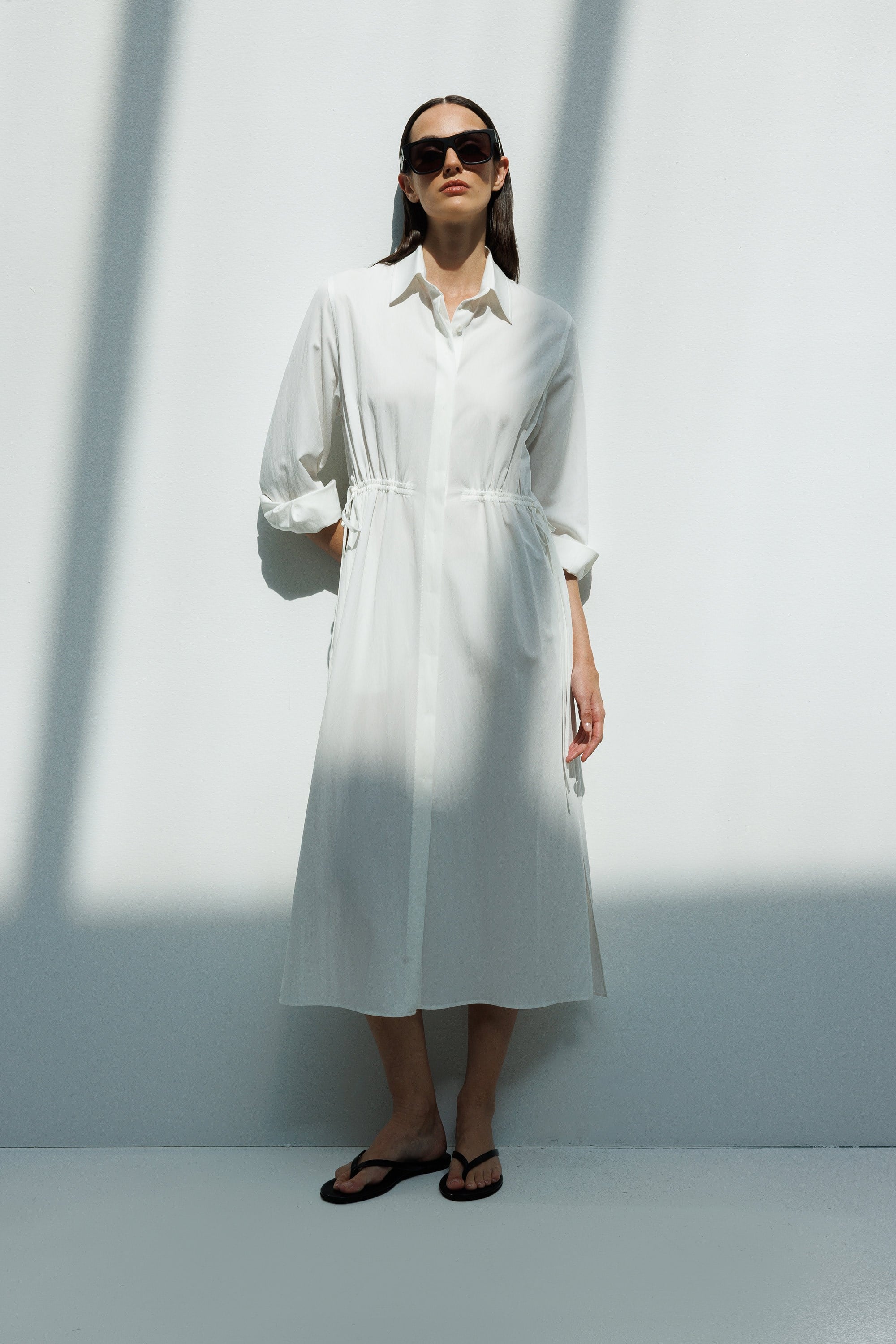 Kordonlu Gömlek Elbise