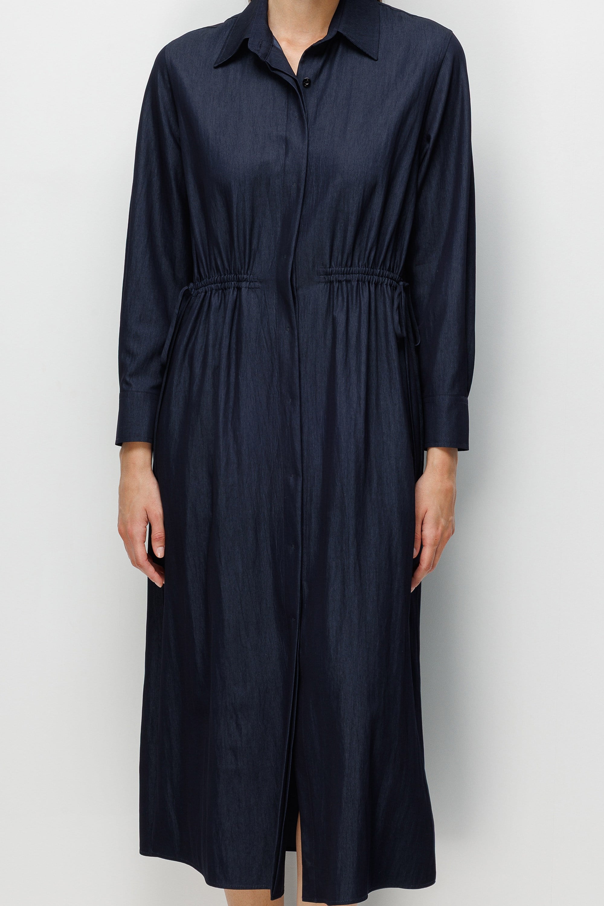 Kordonlu Gömlek Elbise