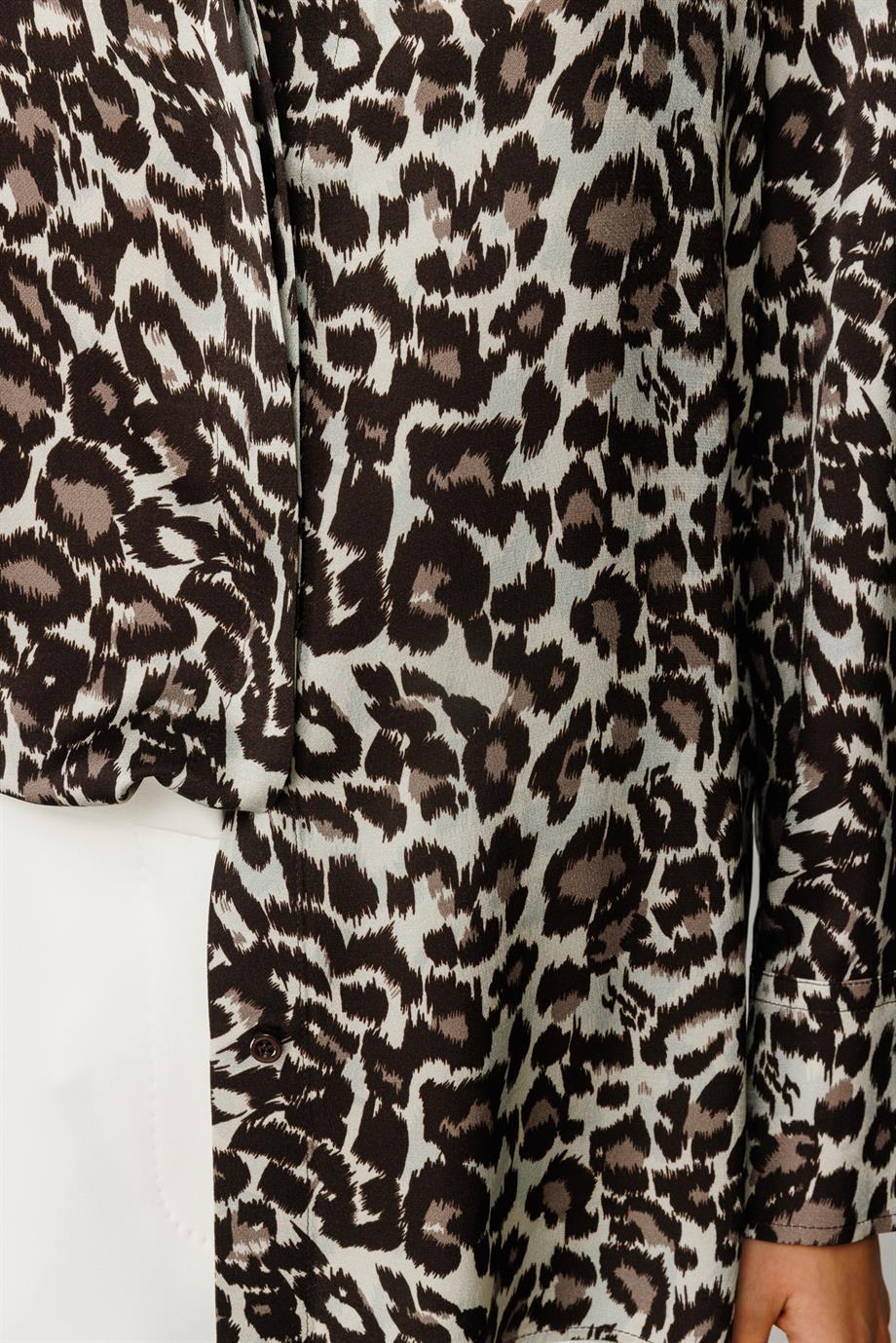 Leopar Desen Gömlek