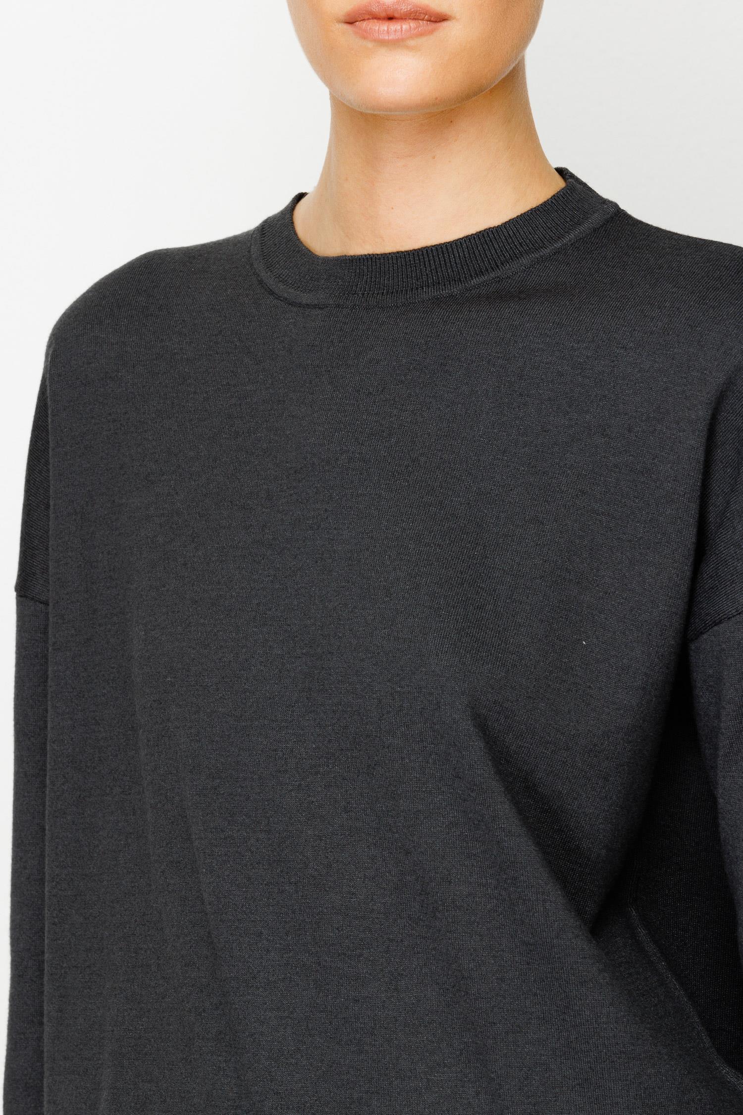 O Yaka Çizgili Uzun Kol Triko