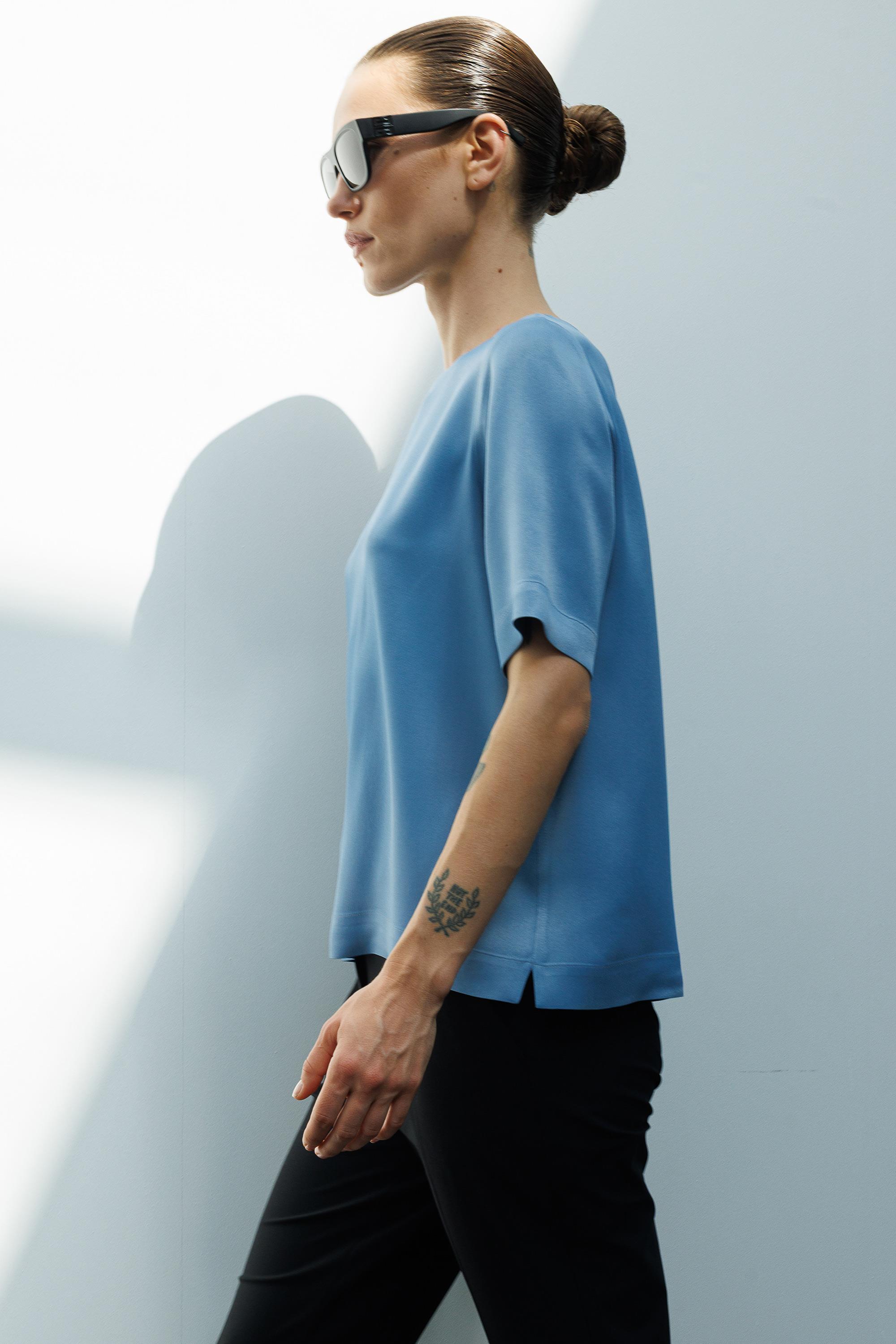 O Yaka Yarım Kol Bluz