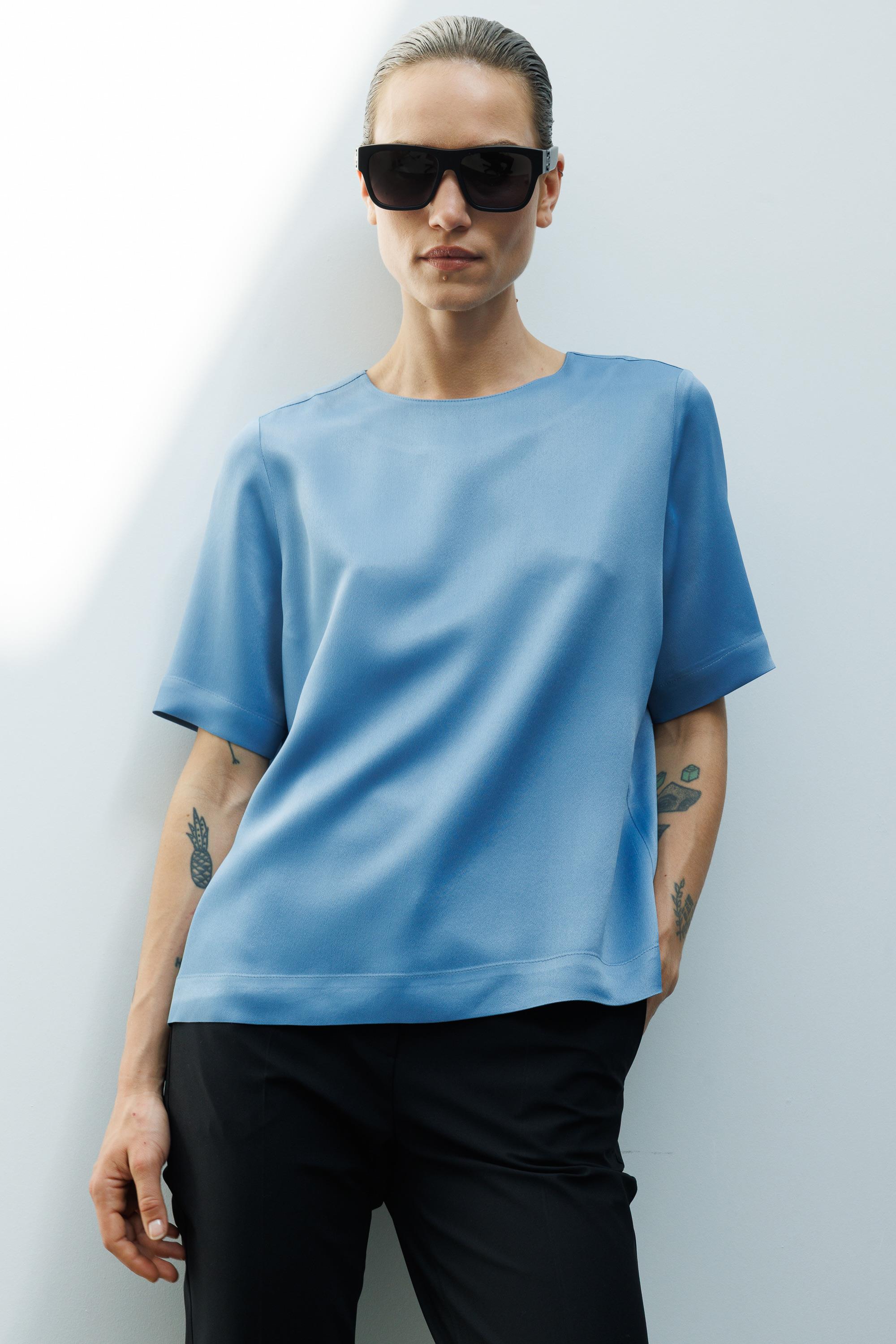 O Yaka Yarım Kol Bluz