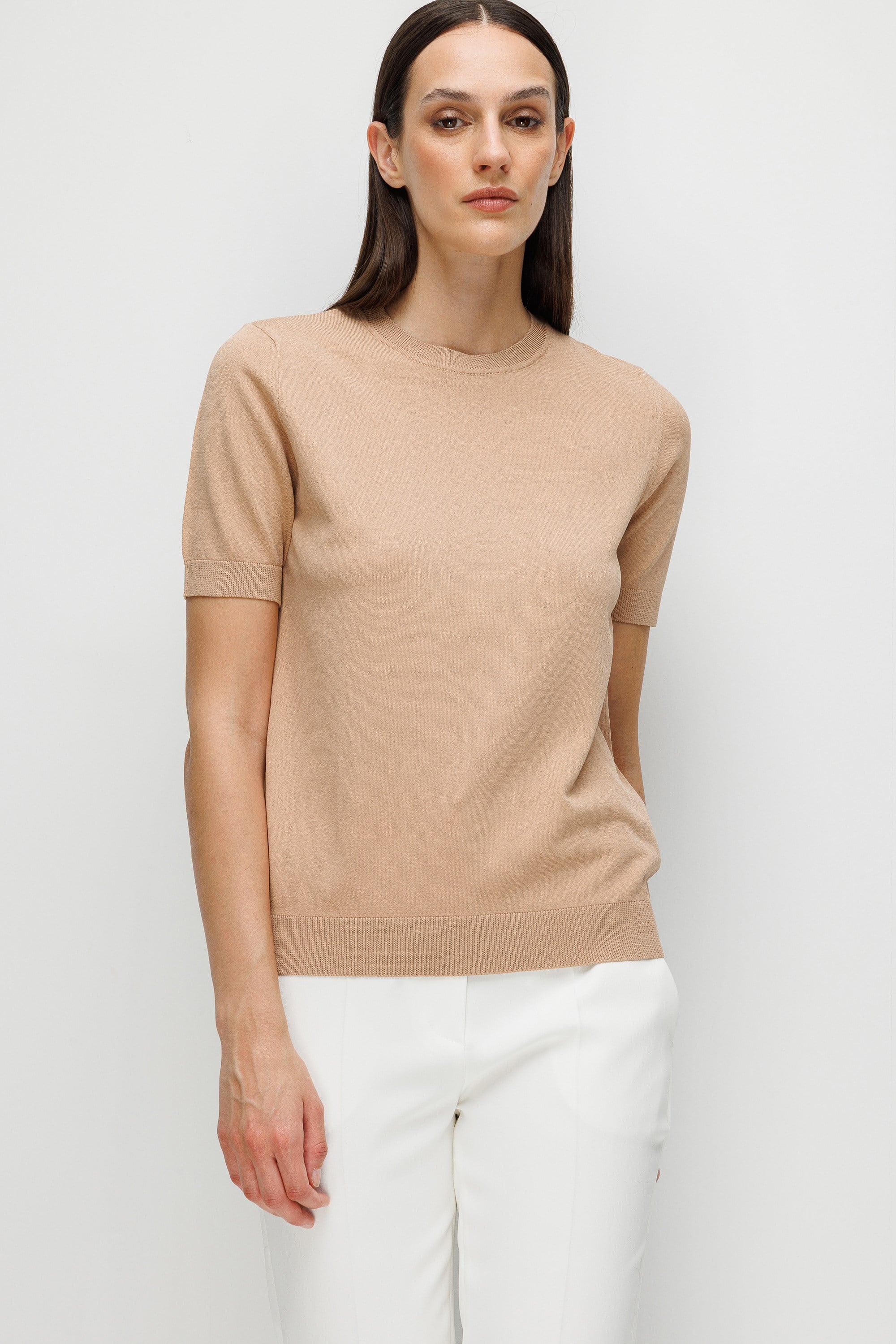 O Yaka Yarım Kol Triko