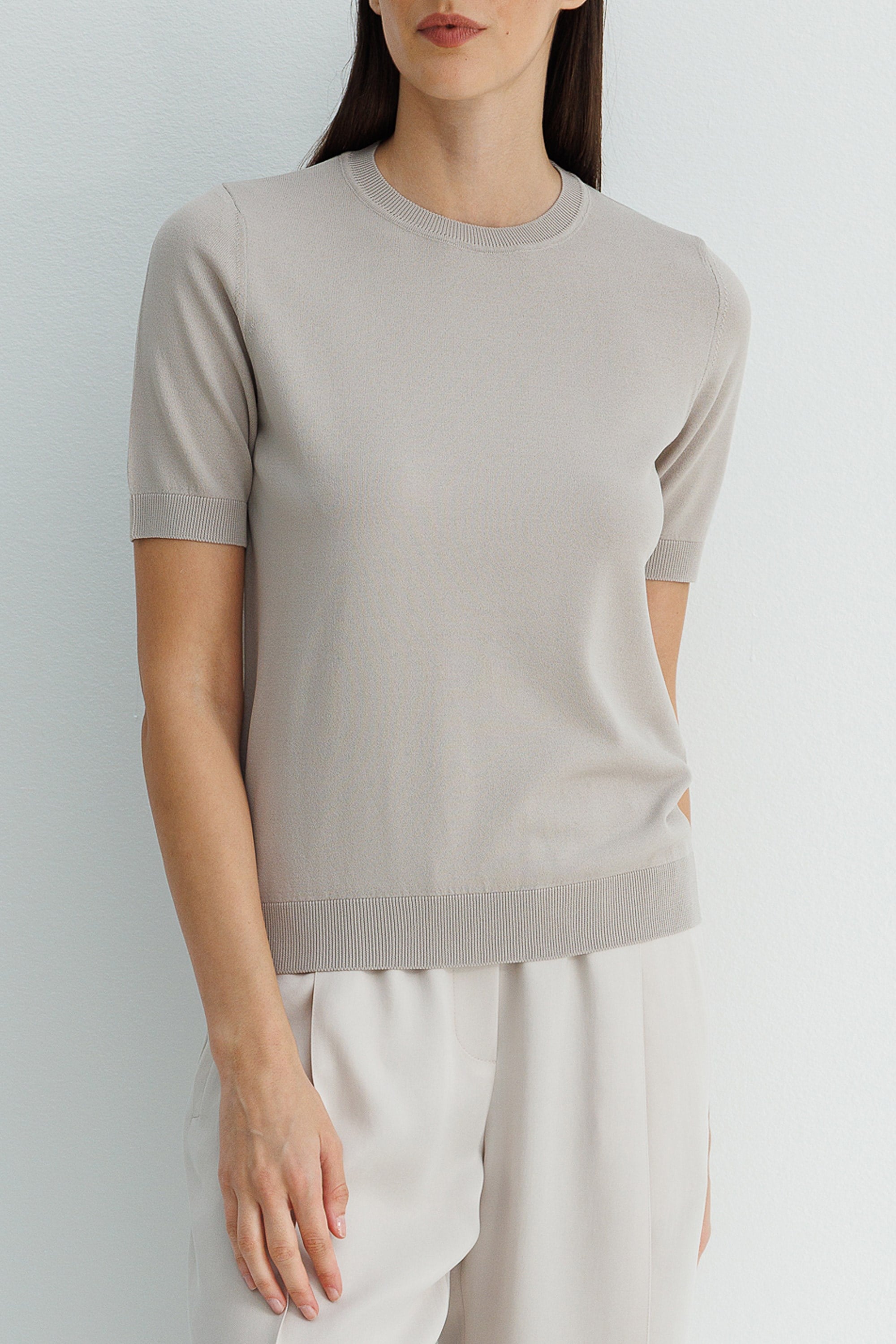 O Yaka Yarım Kol Triko