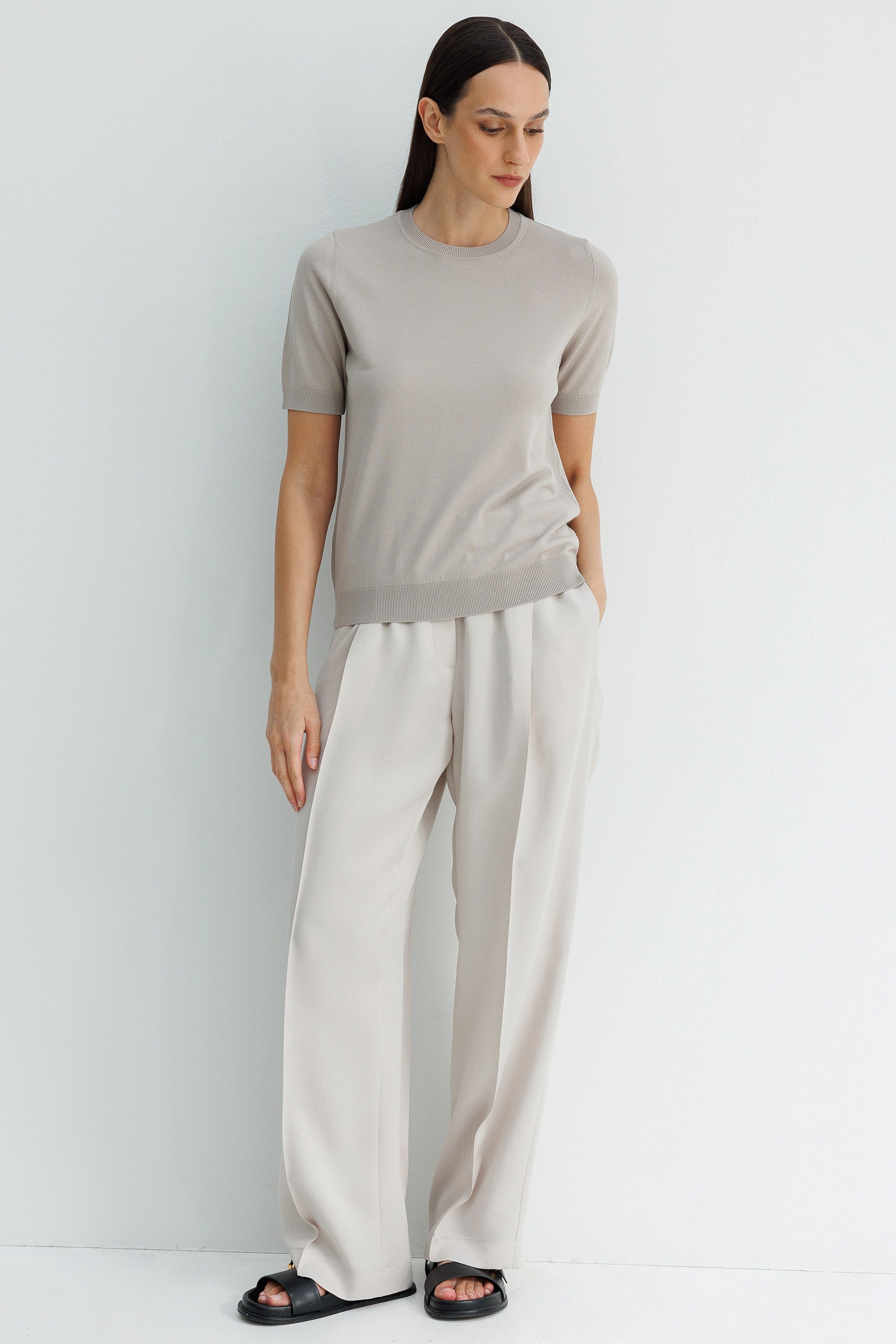 O Yaka Yarım Kol Triko