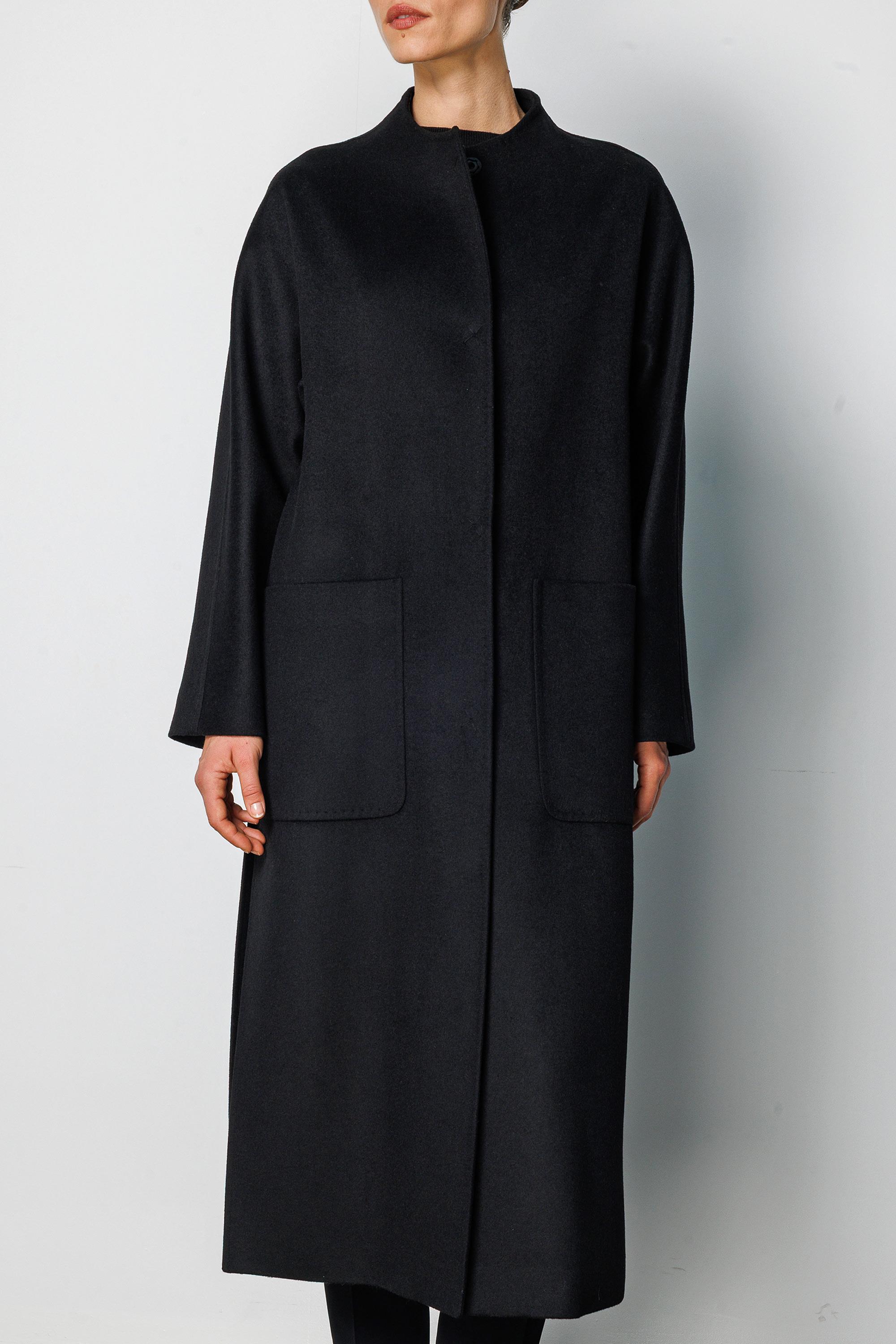 O Yaka Yırtmaçlı Uzun Manto