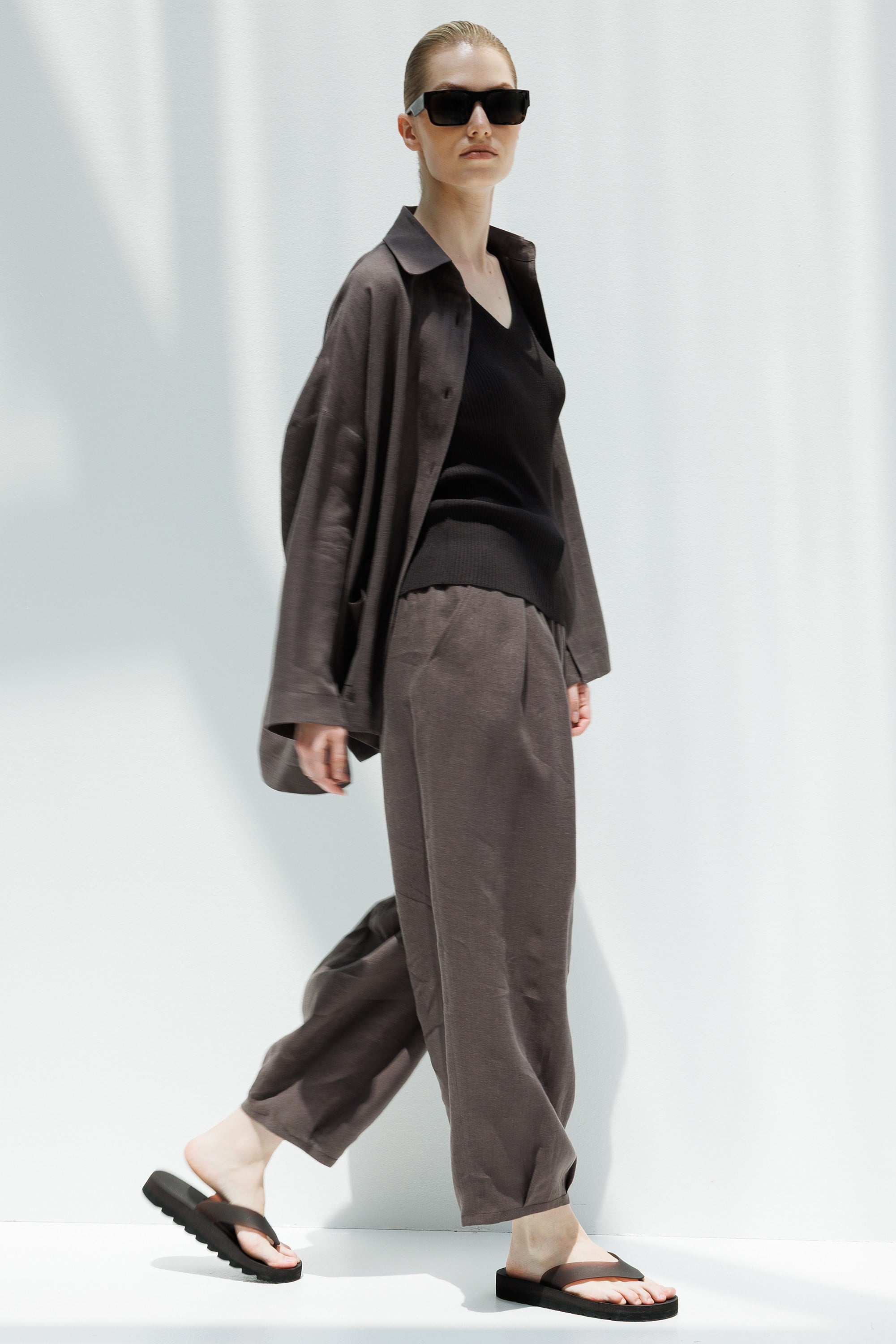 Oversize Cepli Keten Ceket