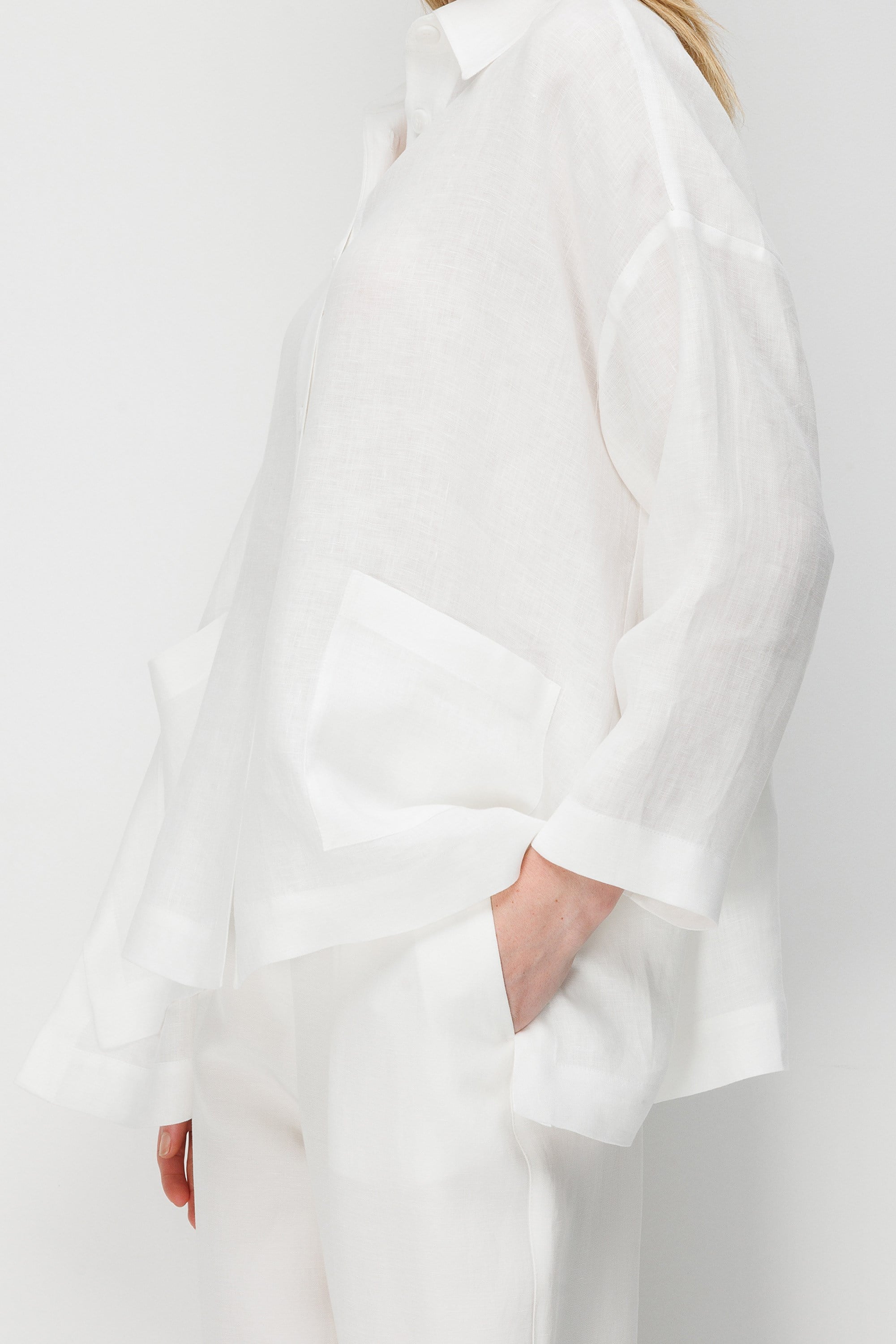 Oversize Cepli Keten Ceket