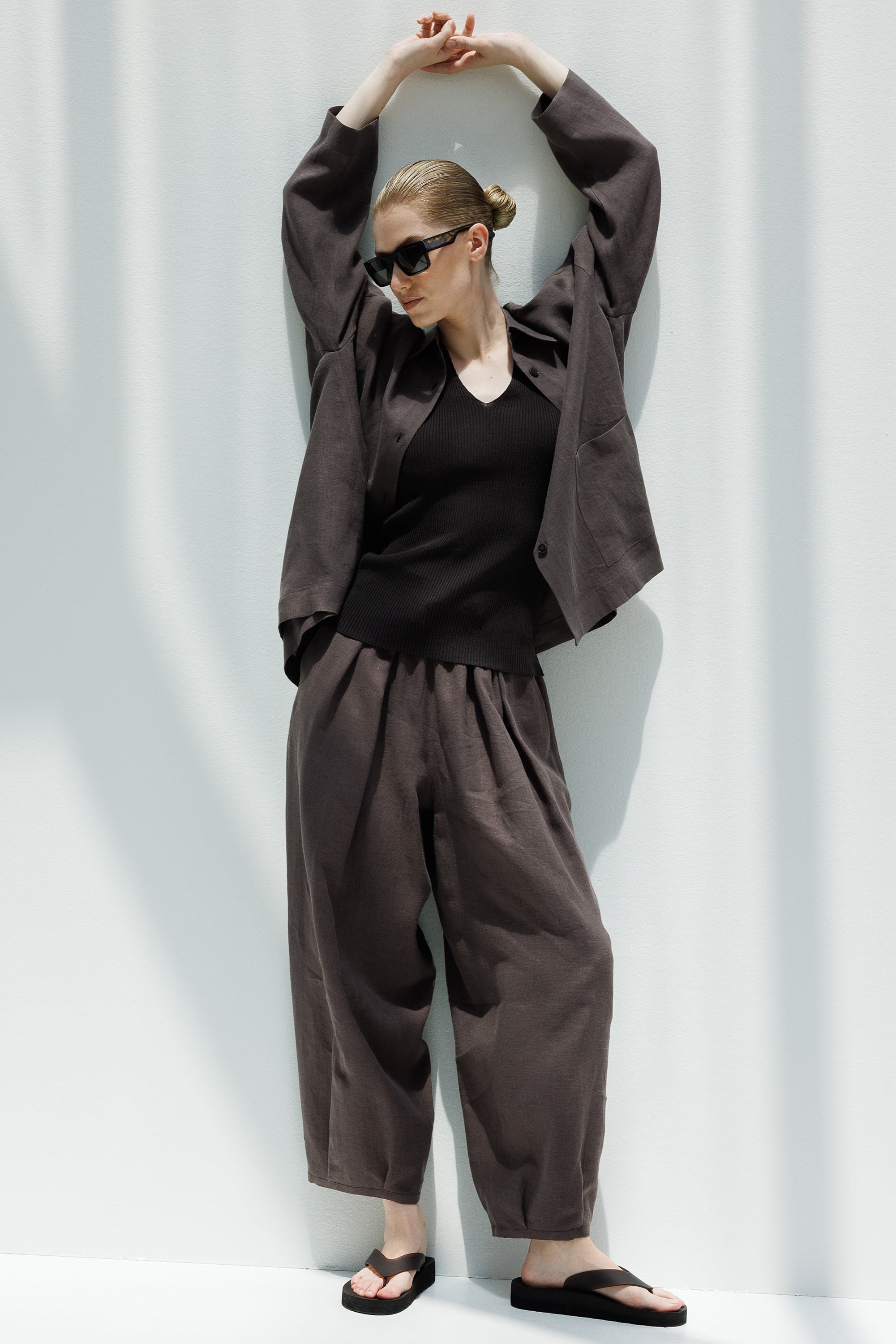 Oversize Cepli Keten Ceket