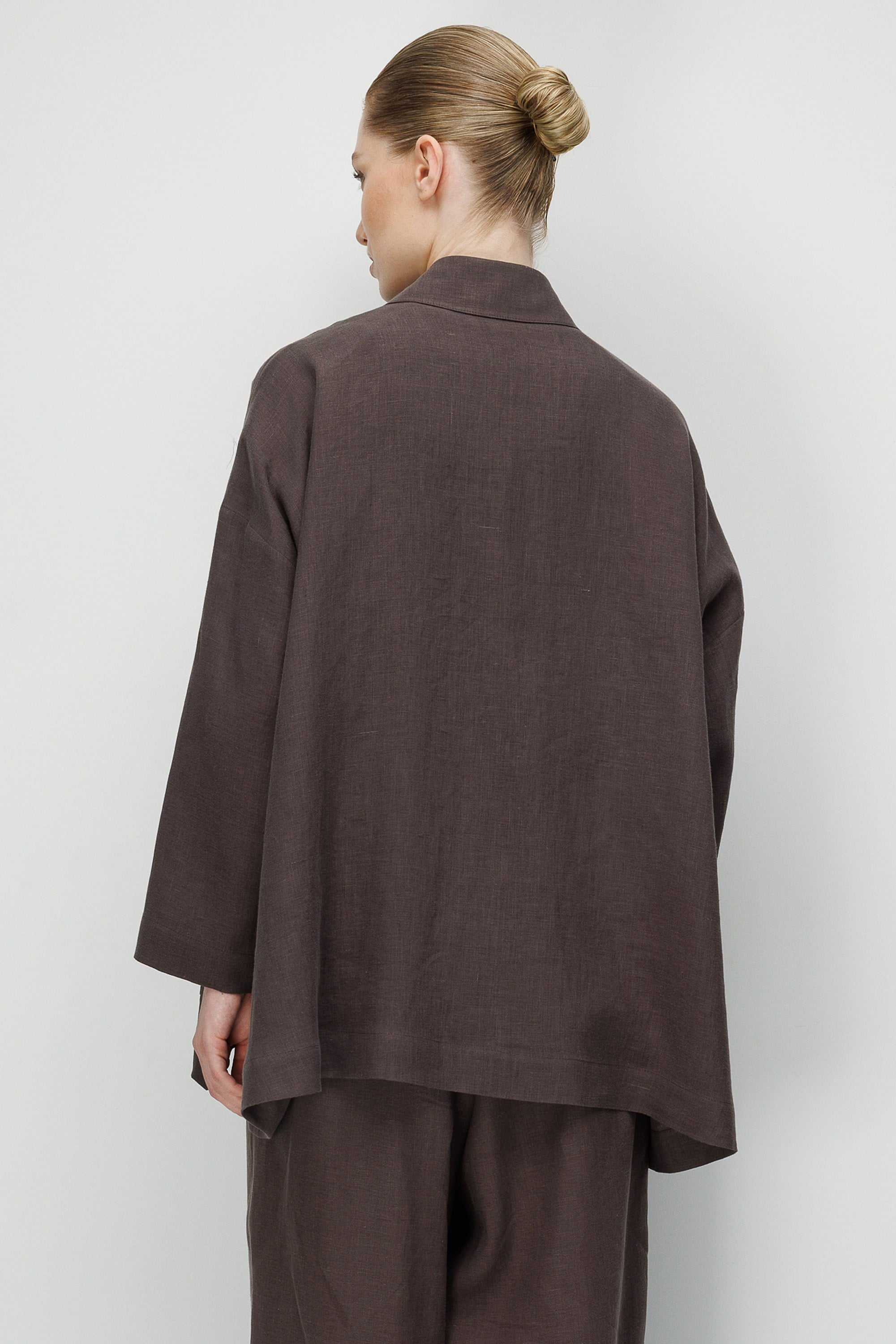Oversize Cepli Keten Ceket