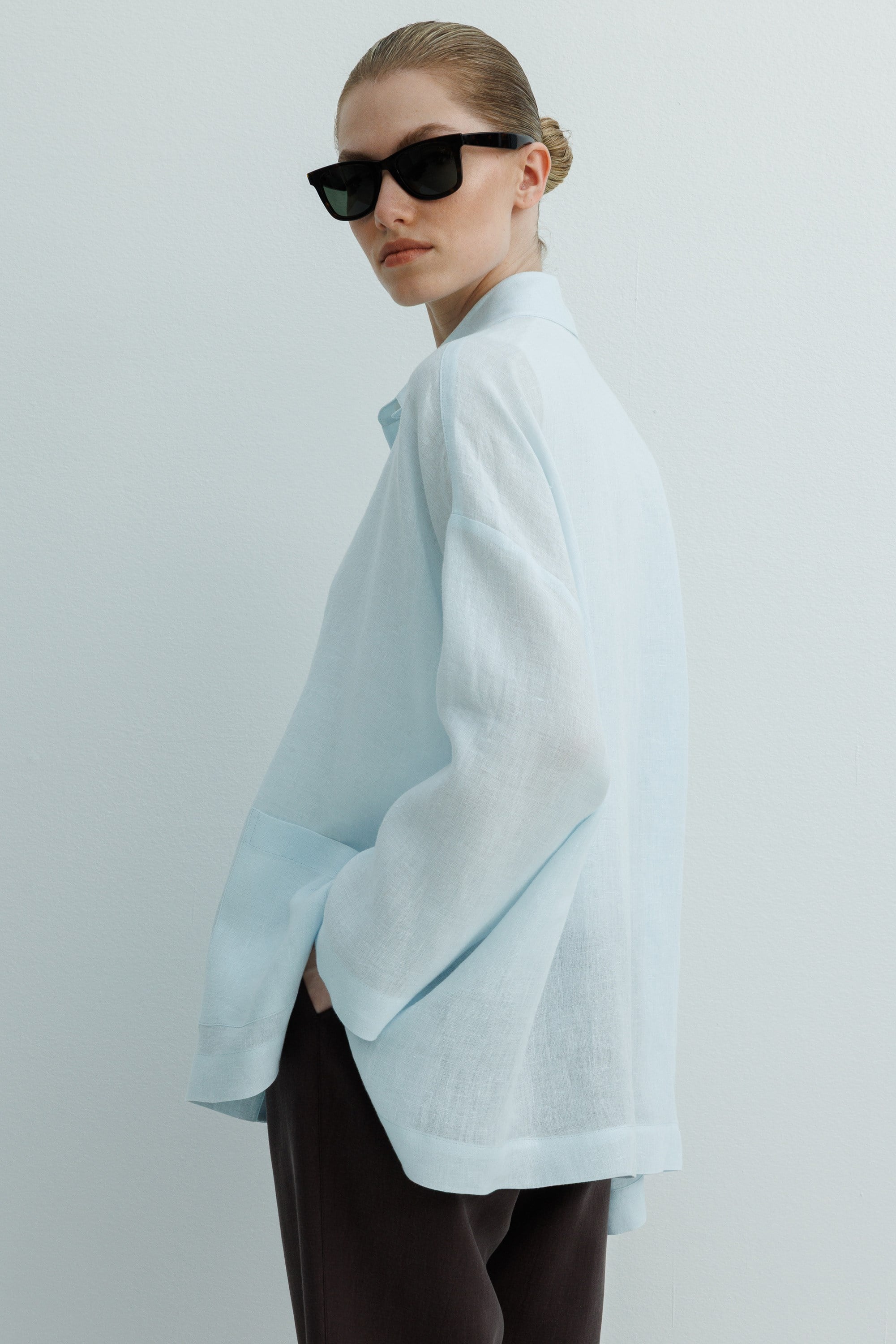 Oversize Cepli Keten Ceket