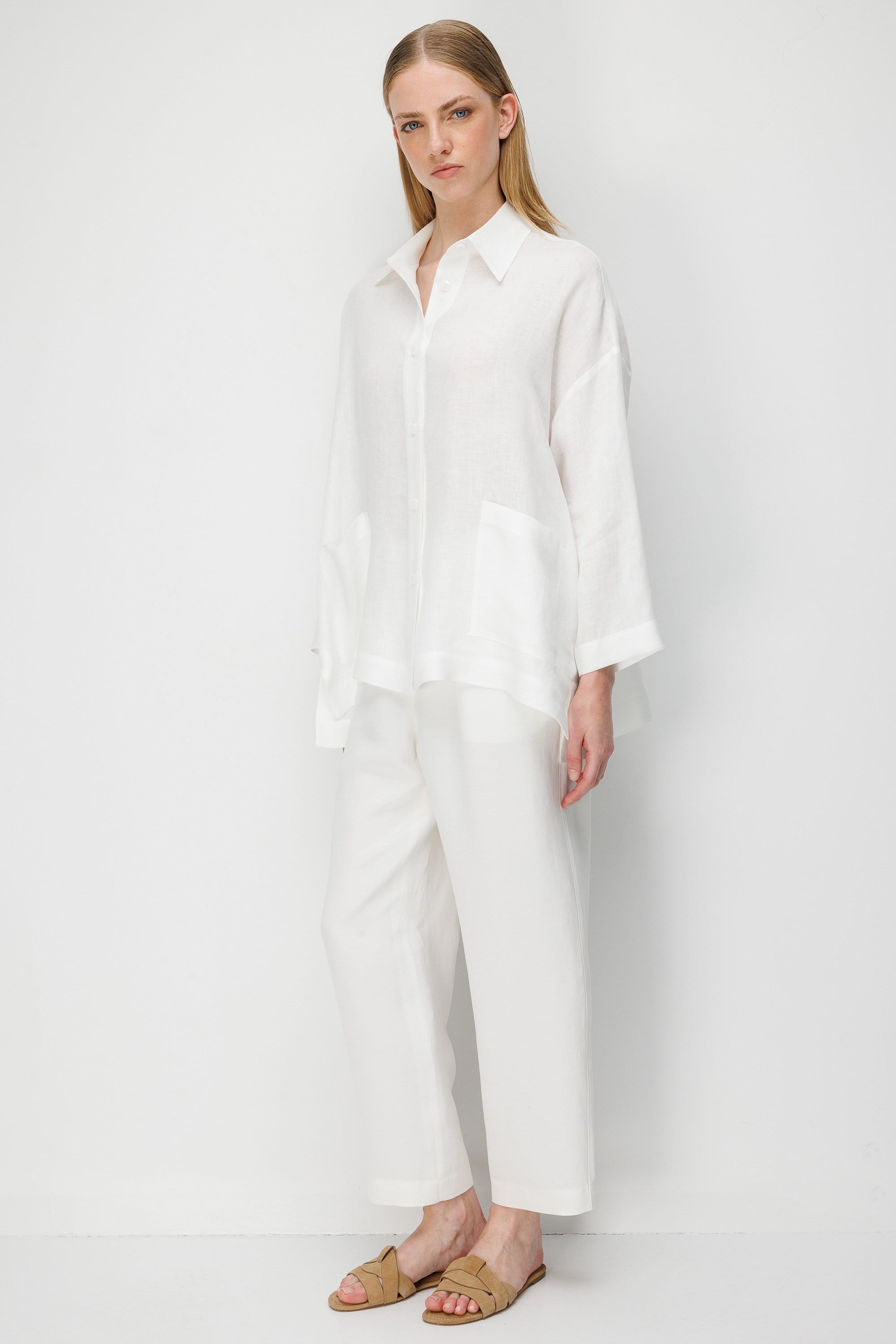 Oversize Cepli Keten Ceket