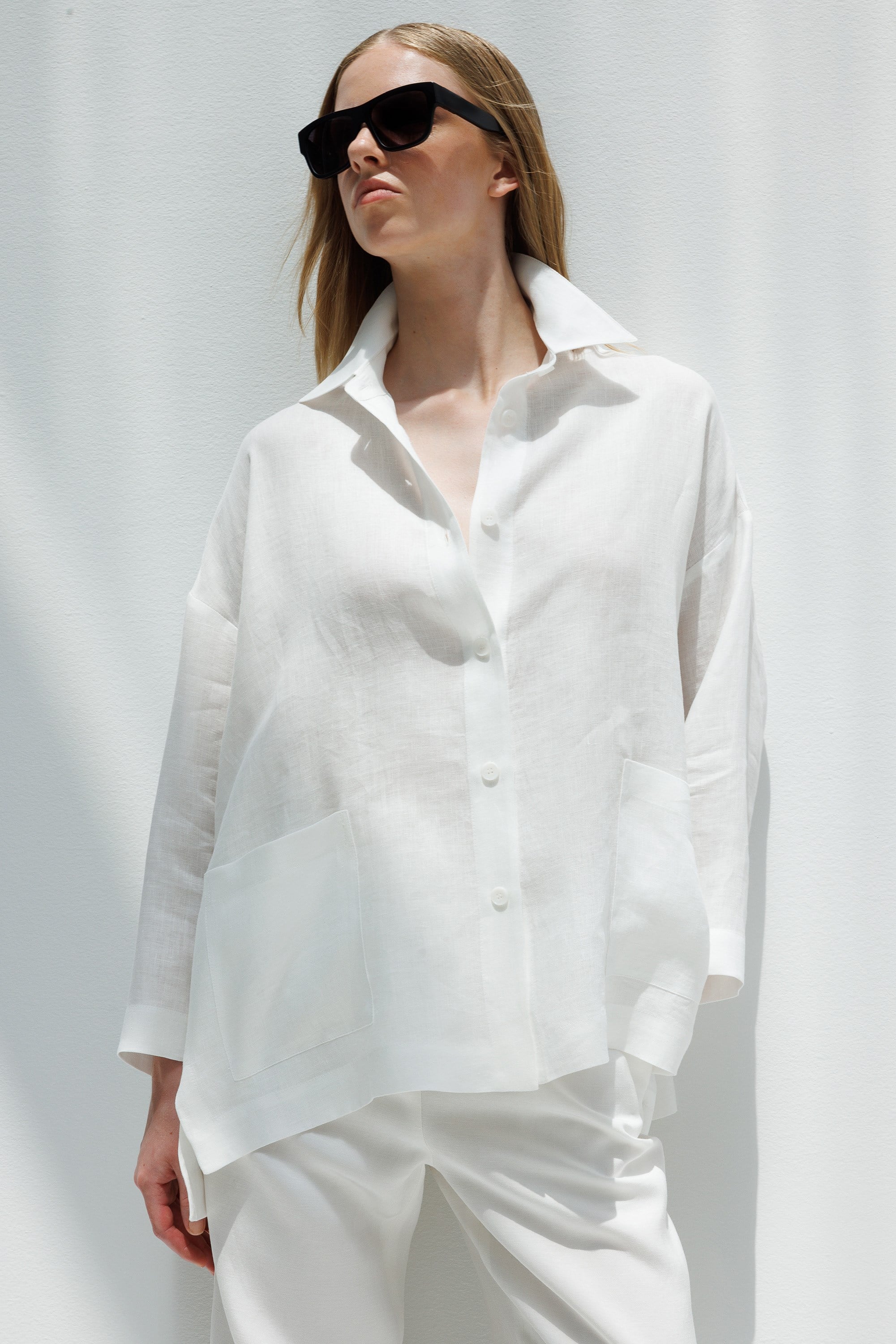 Oversize Cepli Keten Ceket