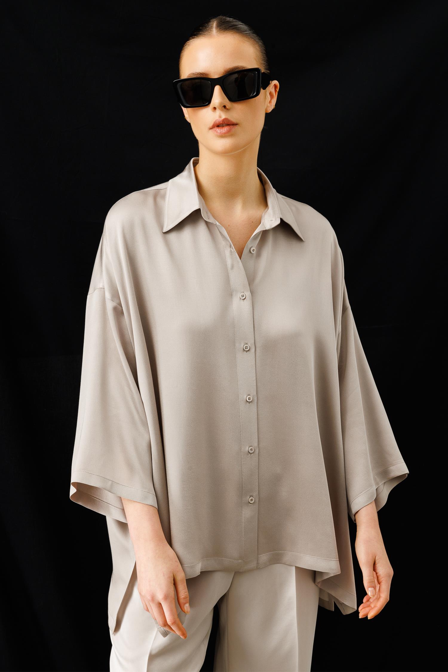 Oversize Düşük Kol Bluz