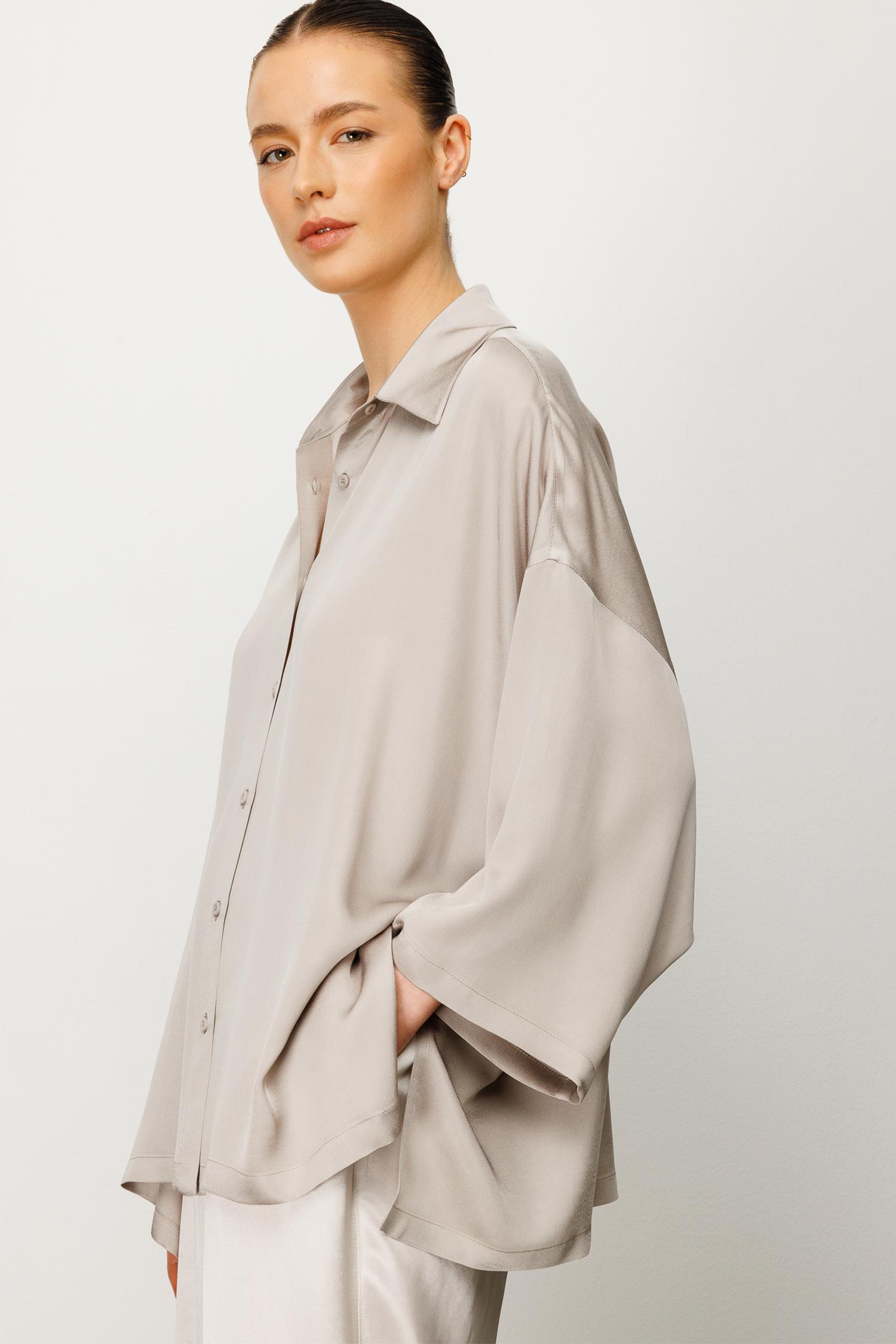 Oversize Düşük Kol Bluz