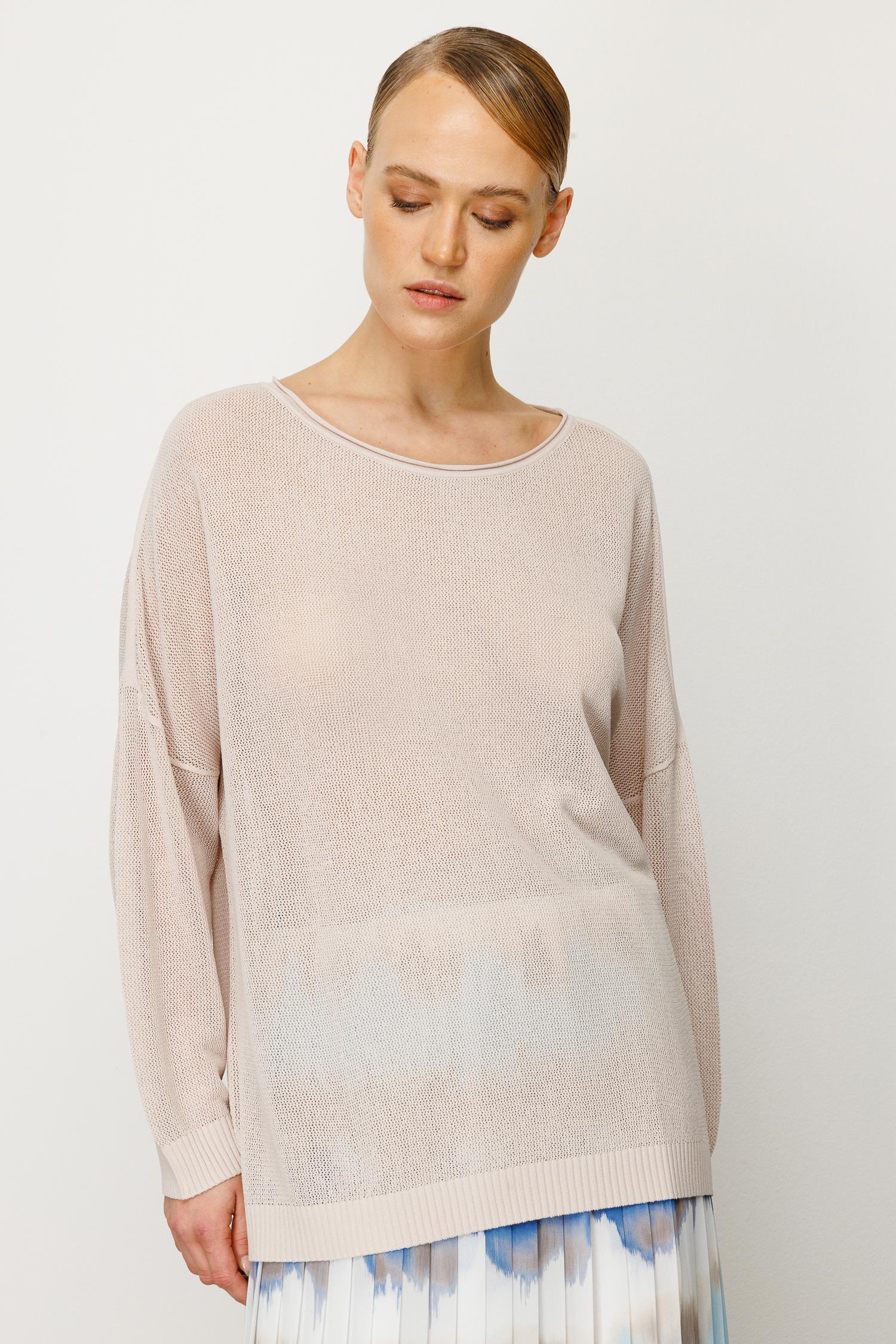 Petek Örgü Kayık Yaka Triko