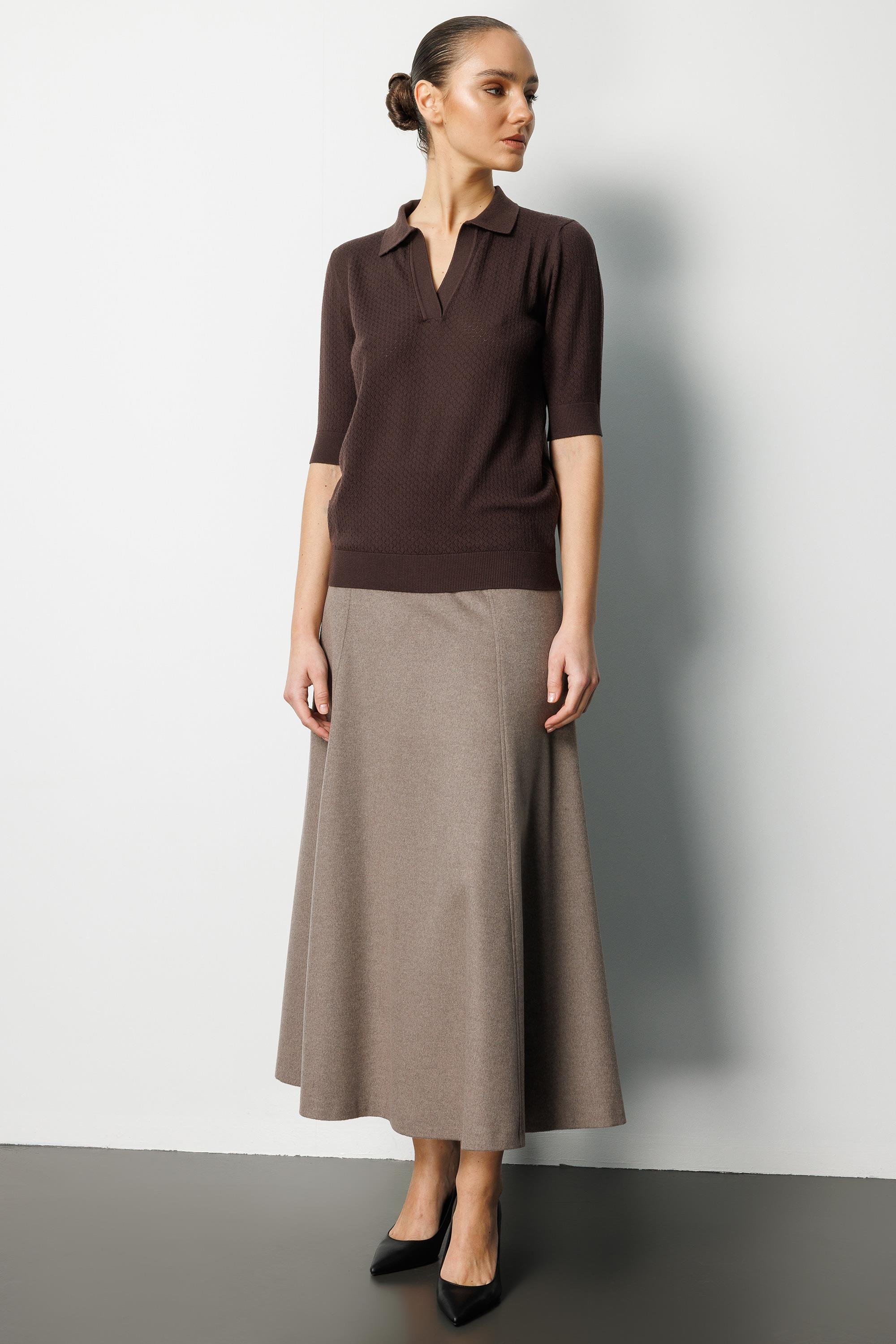 Polo Yaka Ajurlu Yarım Kol Triko