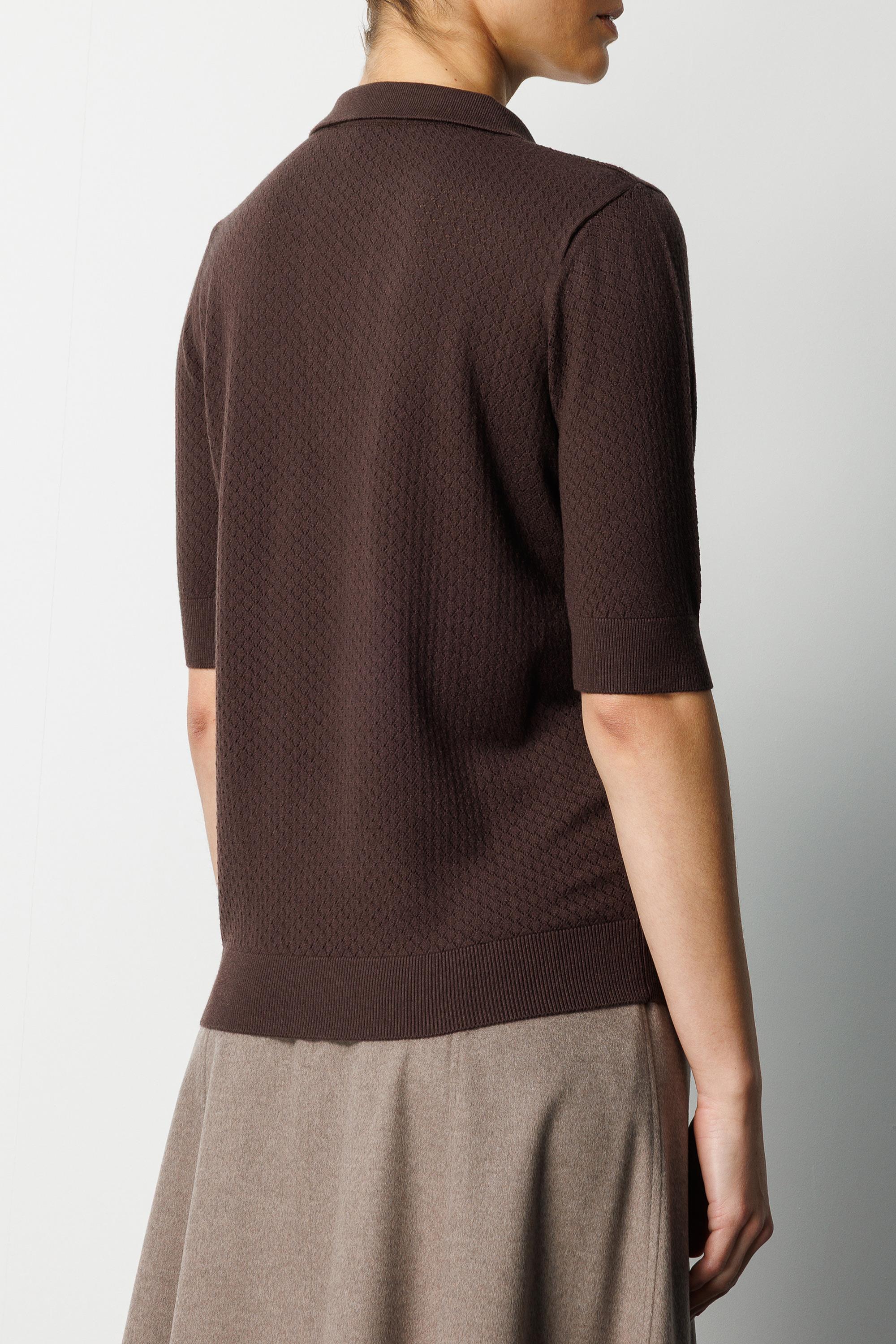 Polo Yaka Ajurlu Yarım Kol Triko