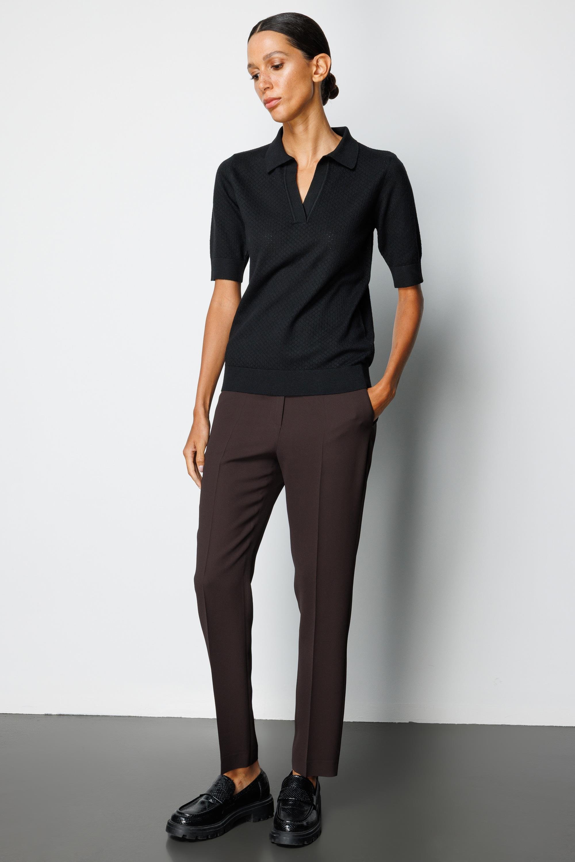 Polo Yaka Ajurlu Yarım Kol Triko