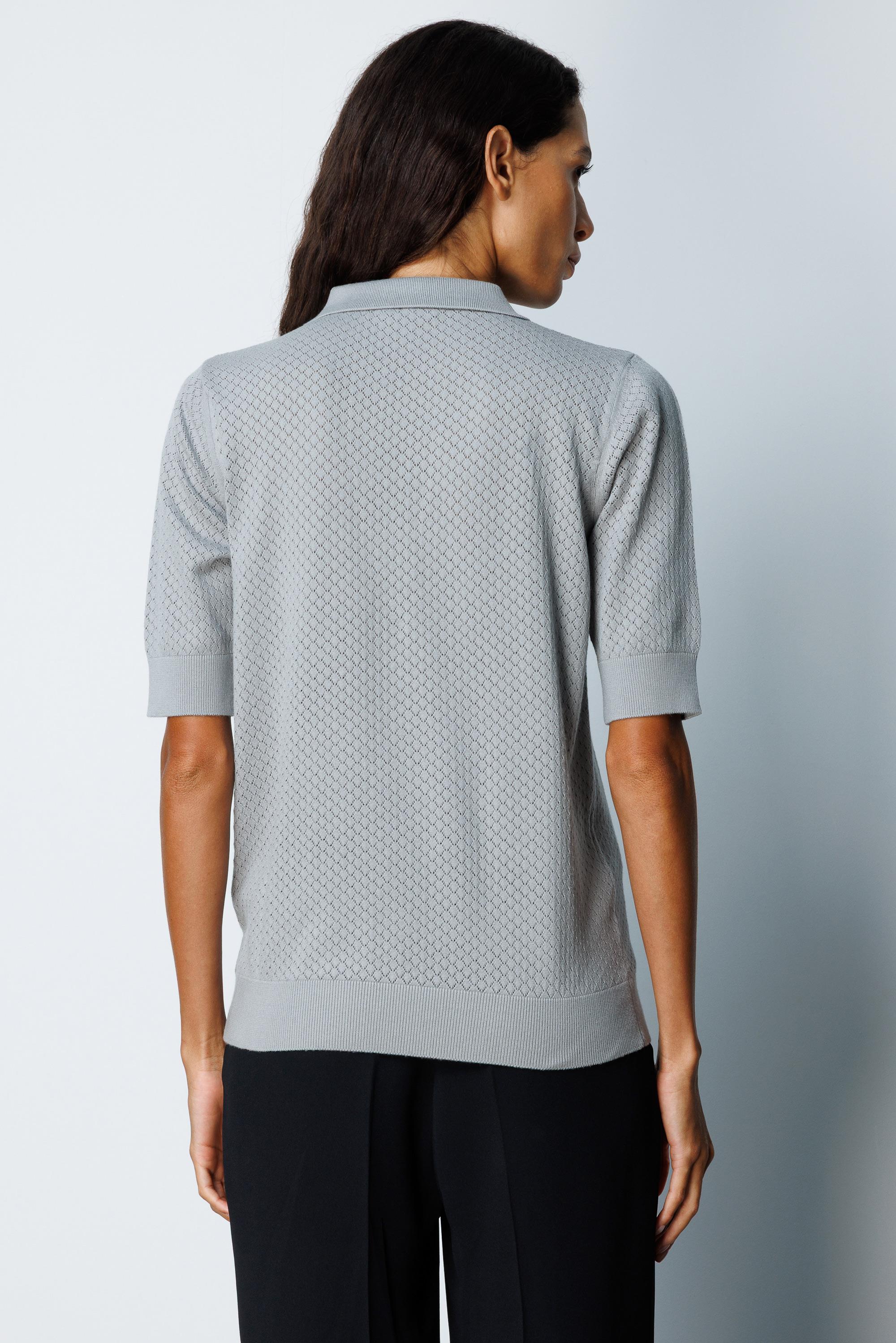 Polo Yaka Ajurlu Yarım Kol Triko