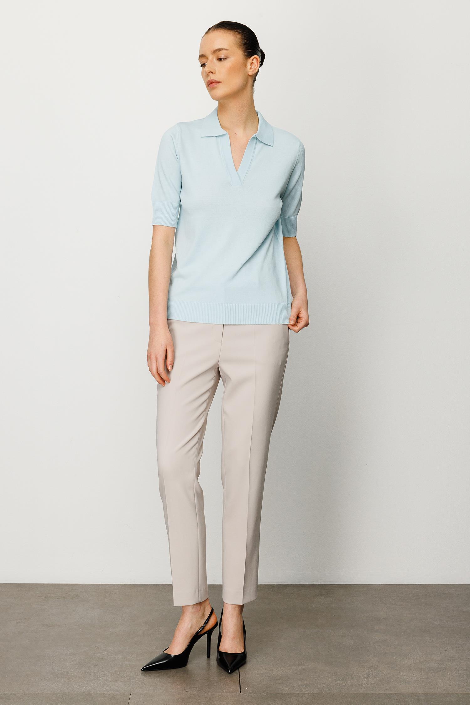 Polo Yaka Yarım Kol Triko