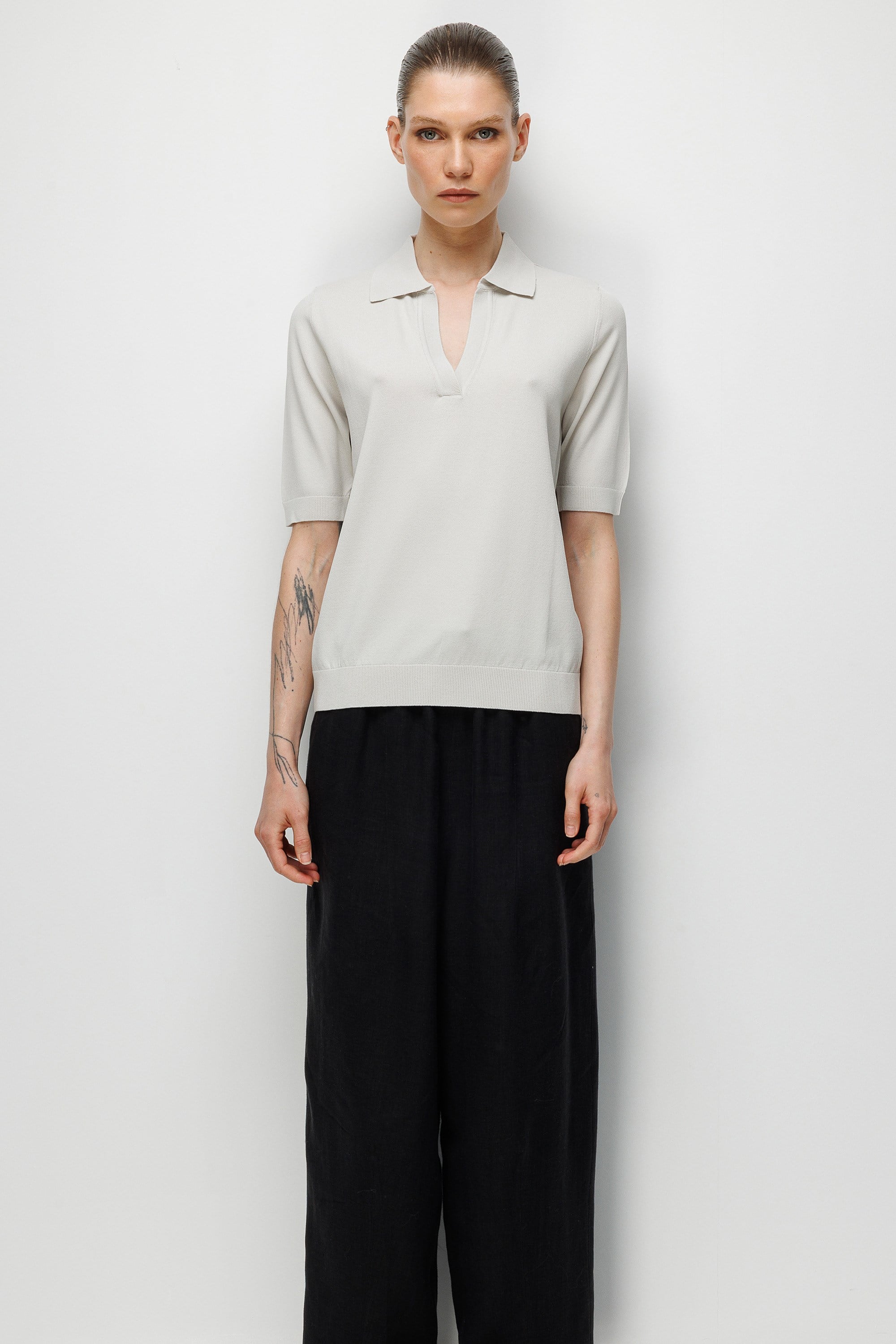 Polo Yaka Yarım Kol Triko