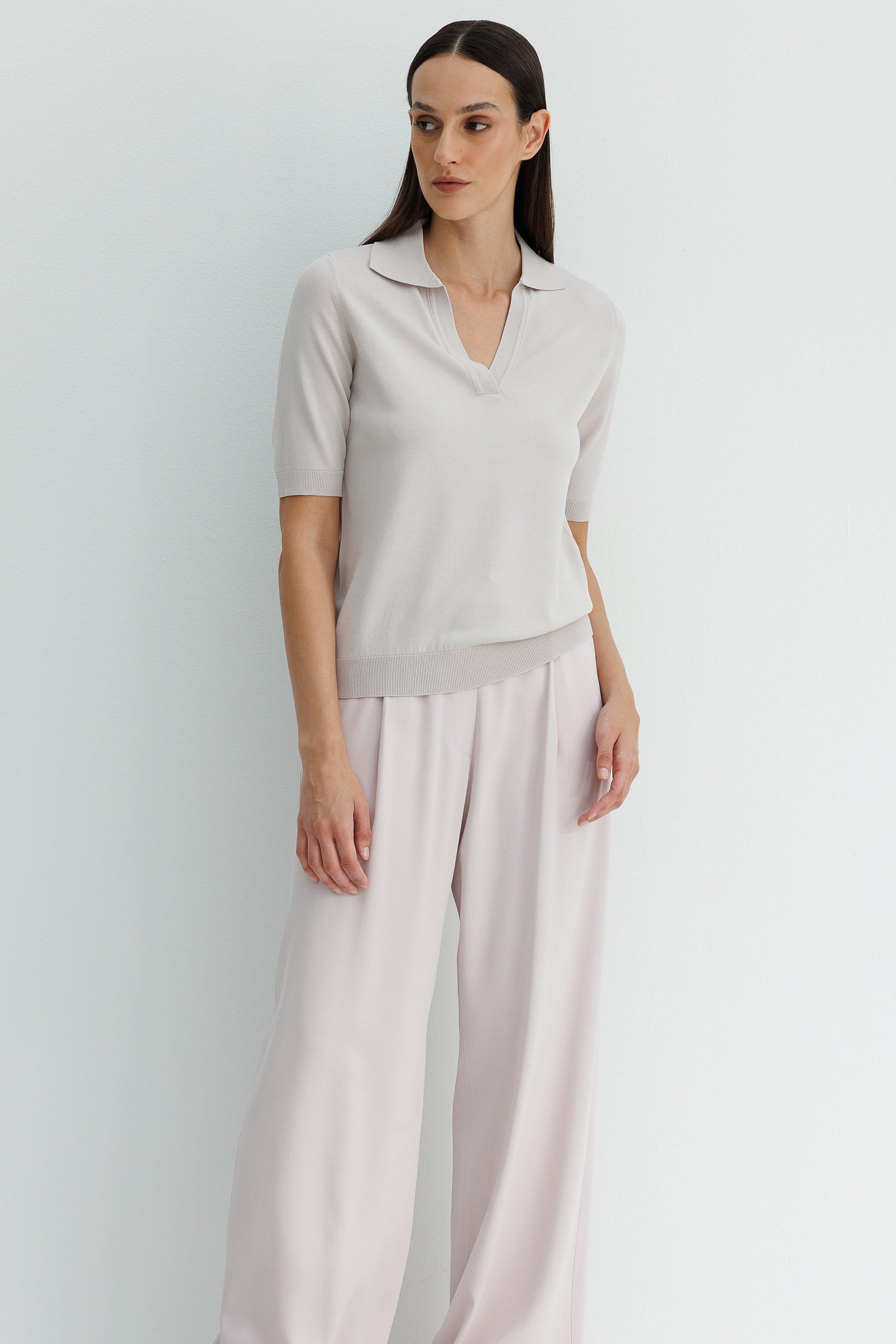 Polo Yaka Yarım Kol Triko