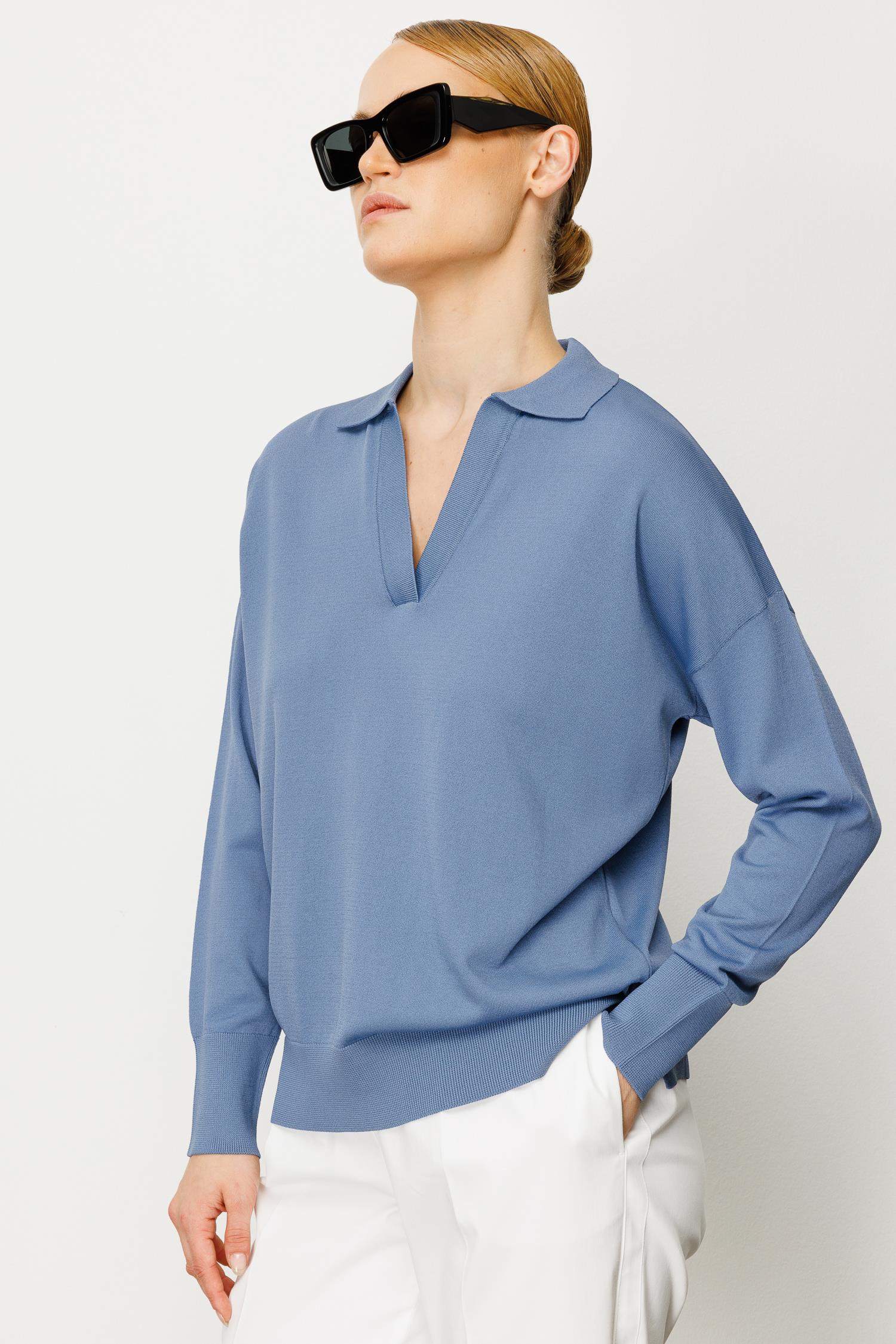 Polo Yaka Yırtmaçlı Triko