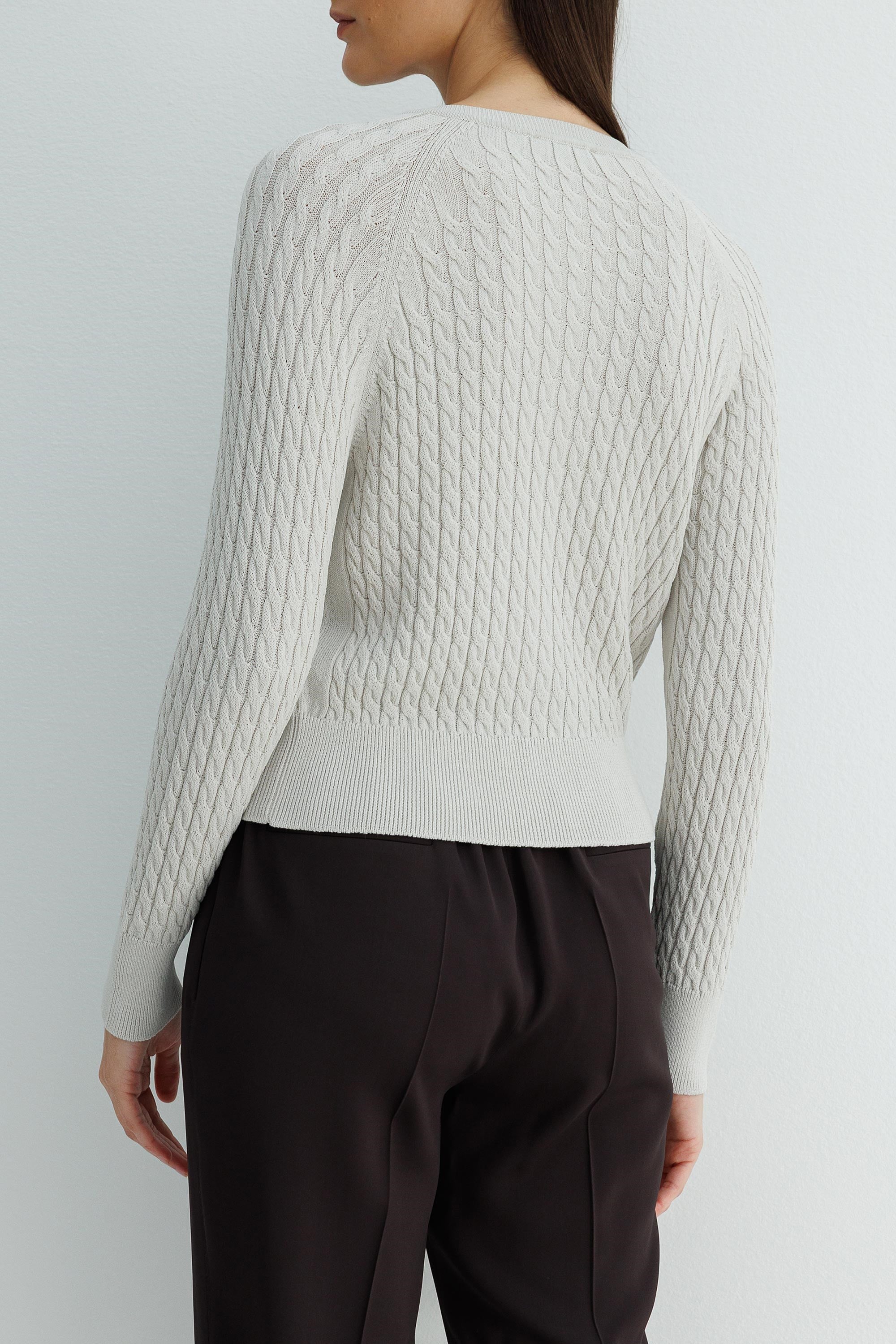 Saç Örgü V Yaka Hırka