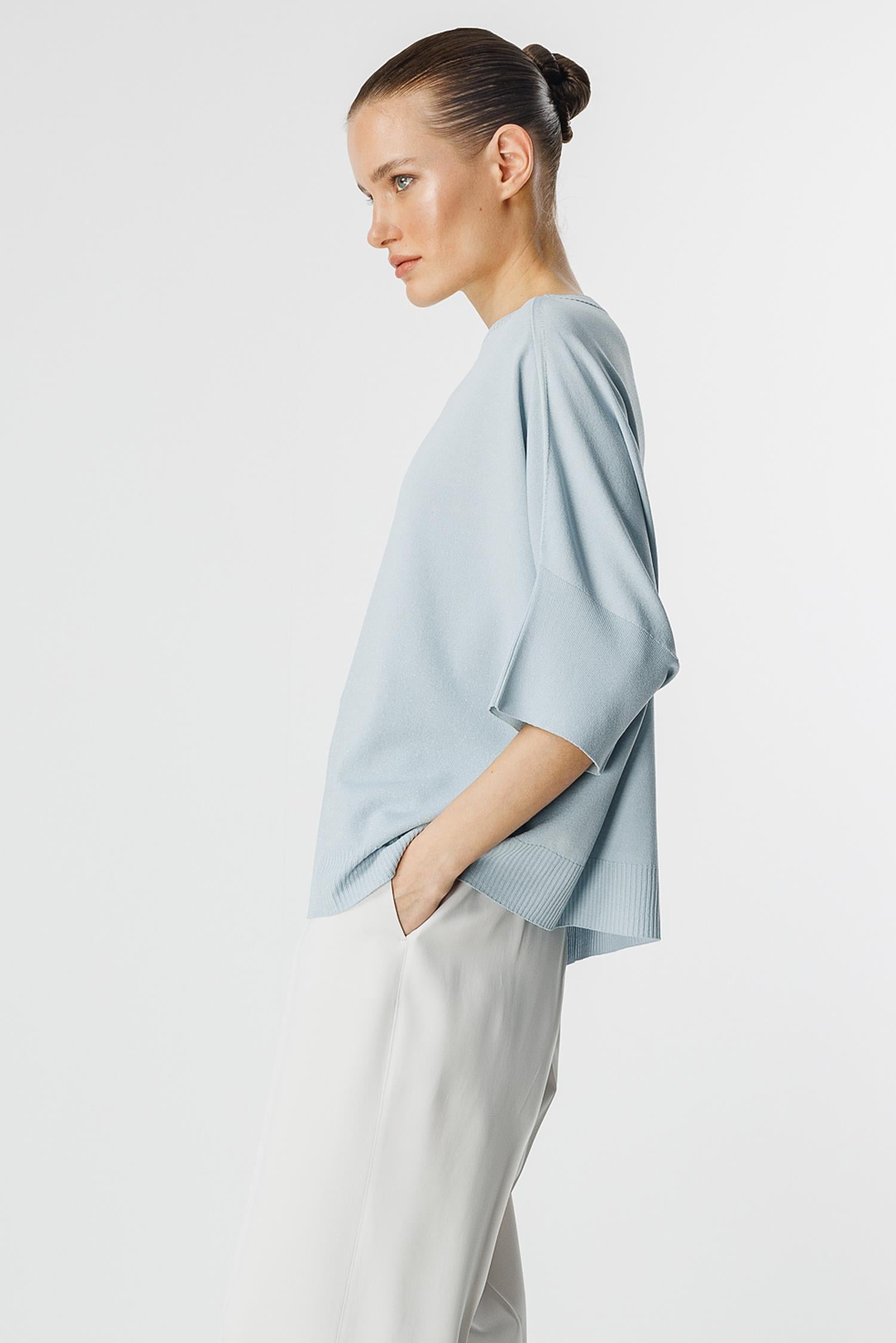 Simli Kayık Yaka Triko