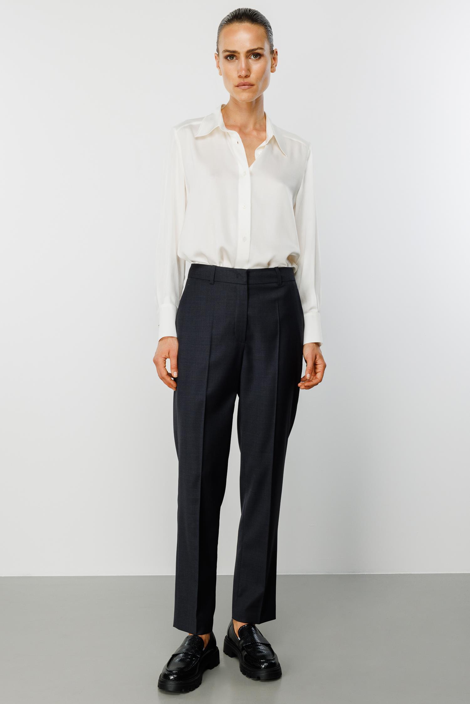 Slim Fit Cepli Yün Pantolon