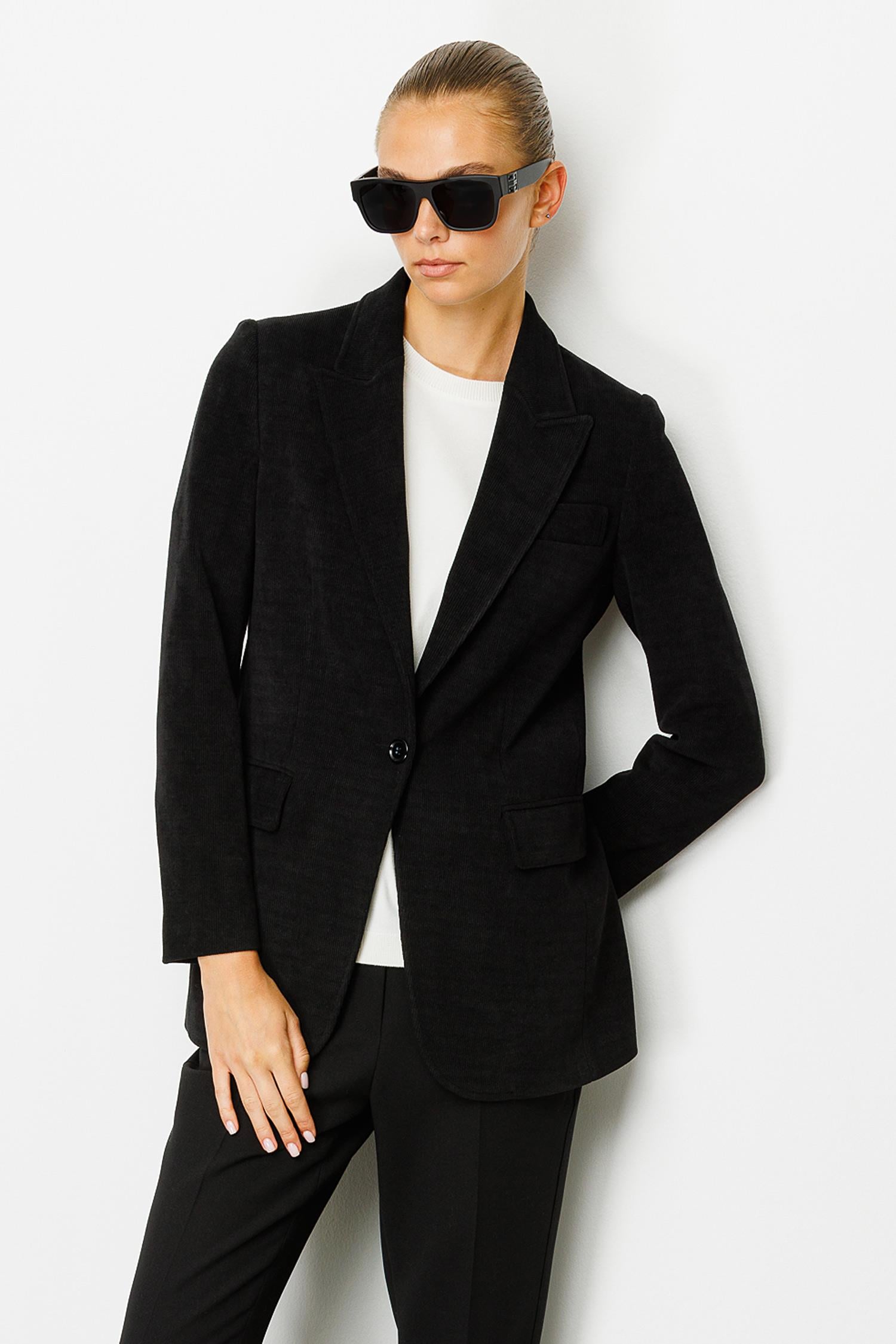 Tek Düğme Kadife Ceket