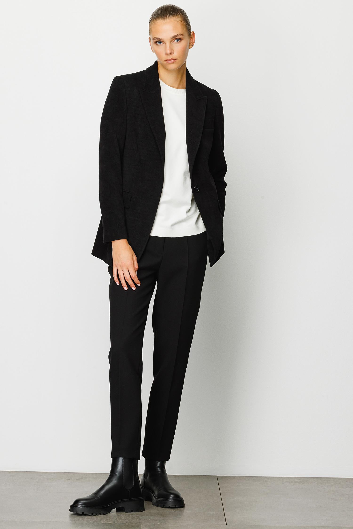 Tek Düğme Kadife Ceket