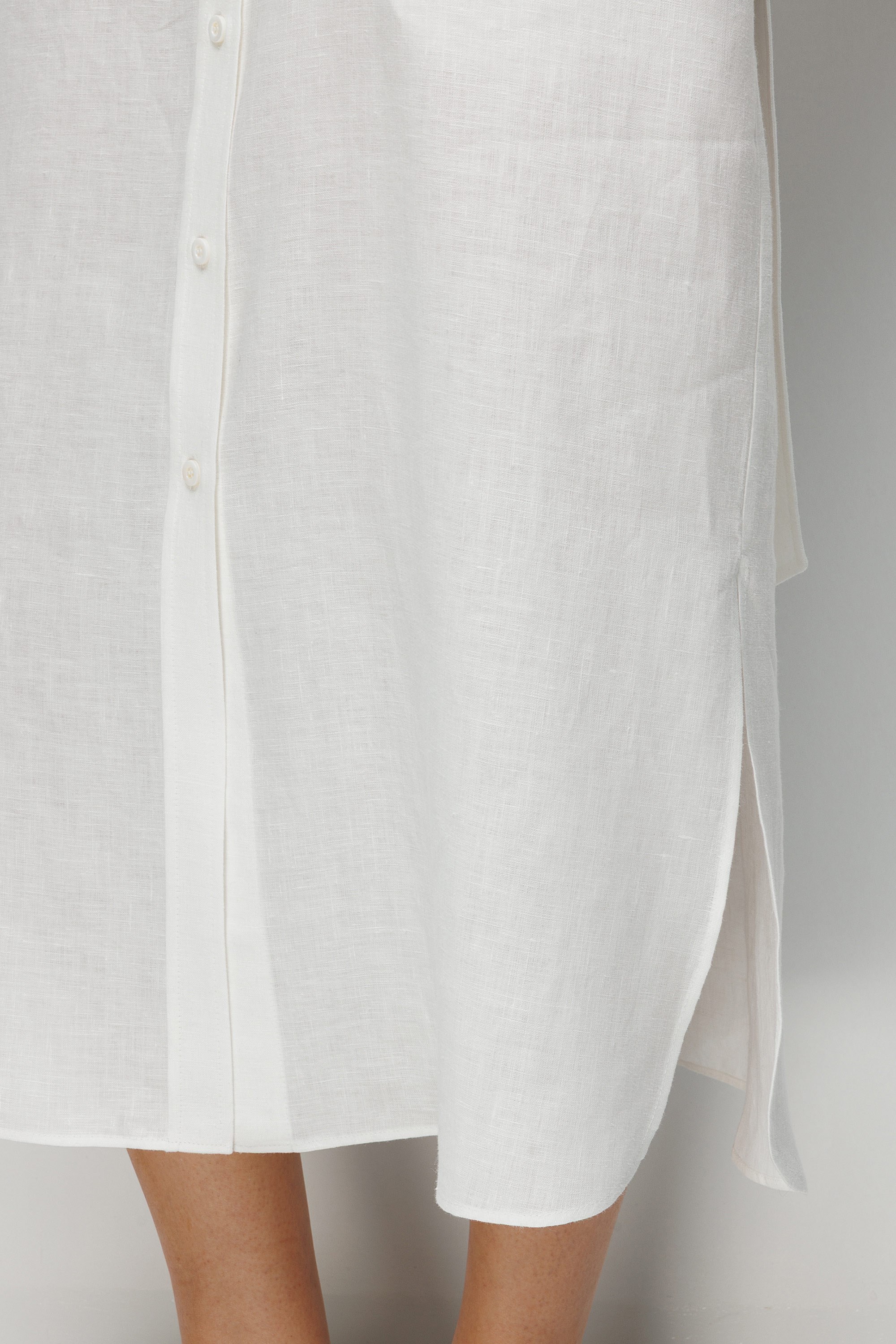 Uzun Kol Keten Elbise