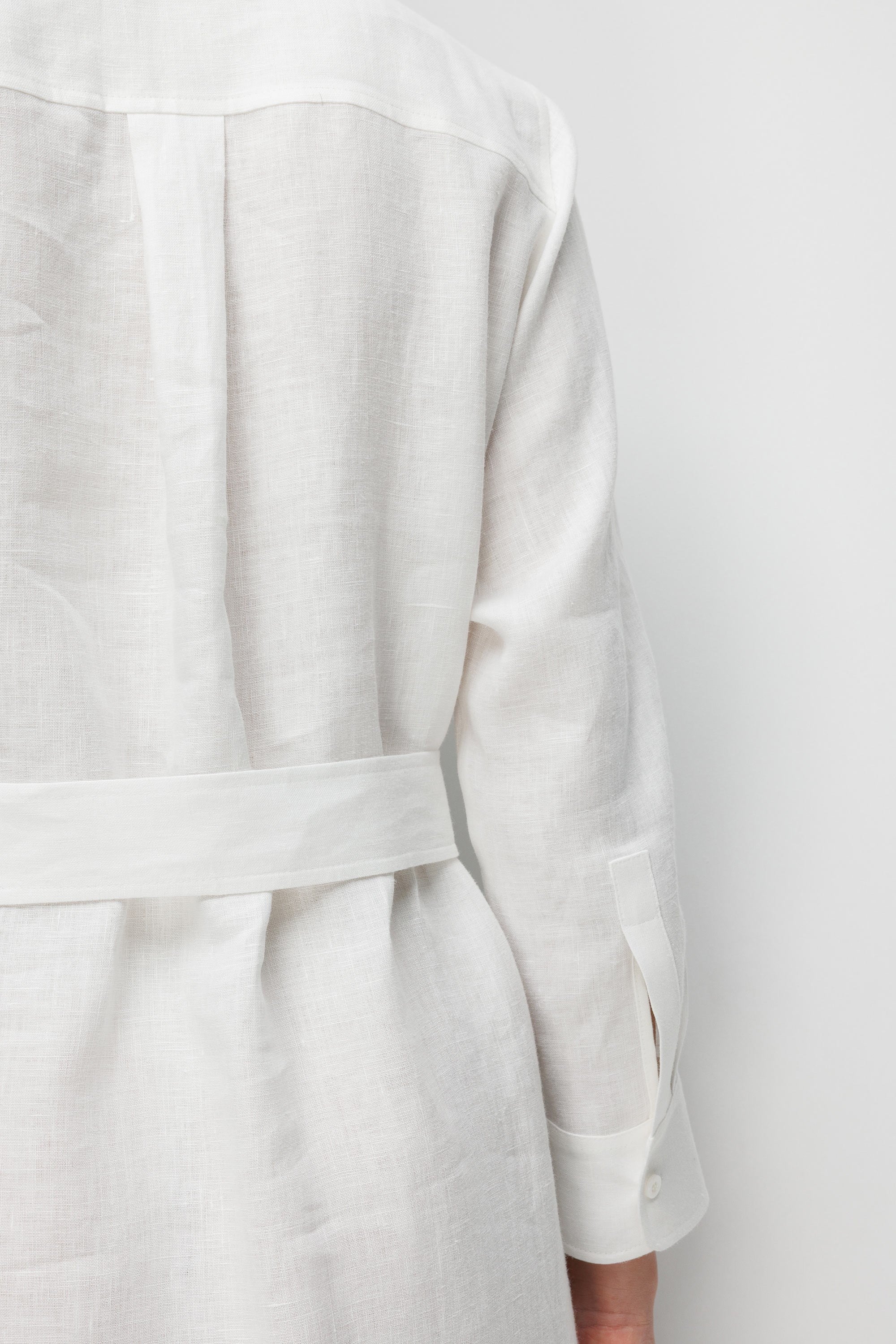 Uzun Kol Keten Elbise