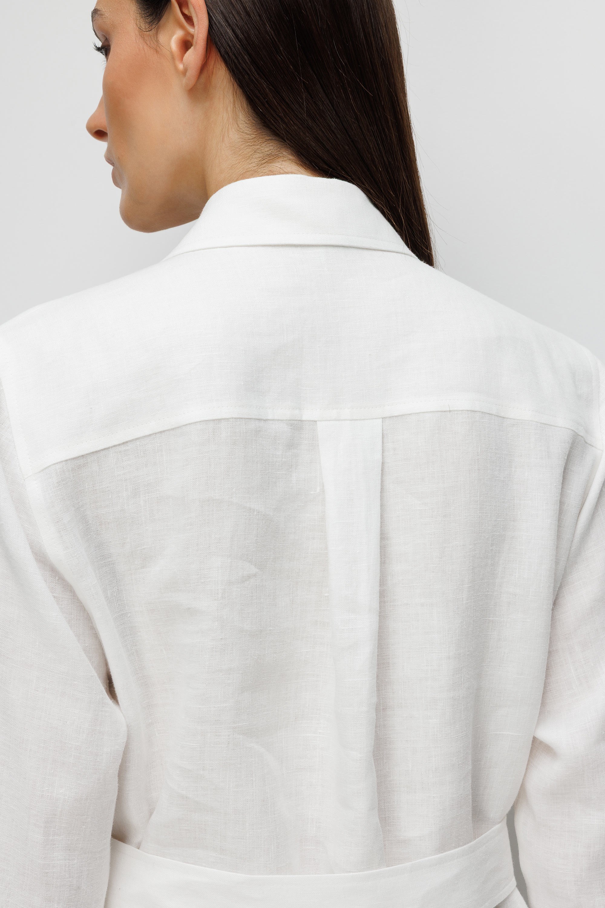 Uzun Kol Keten Elbise