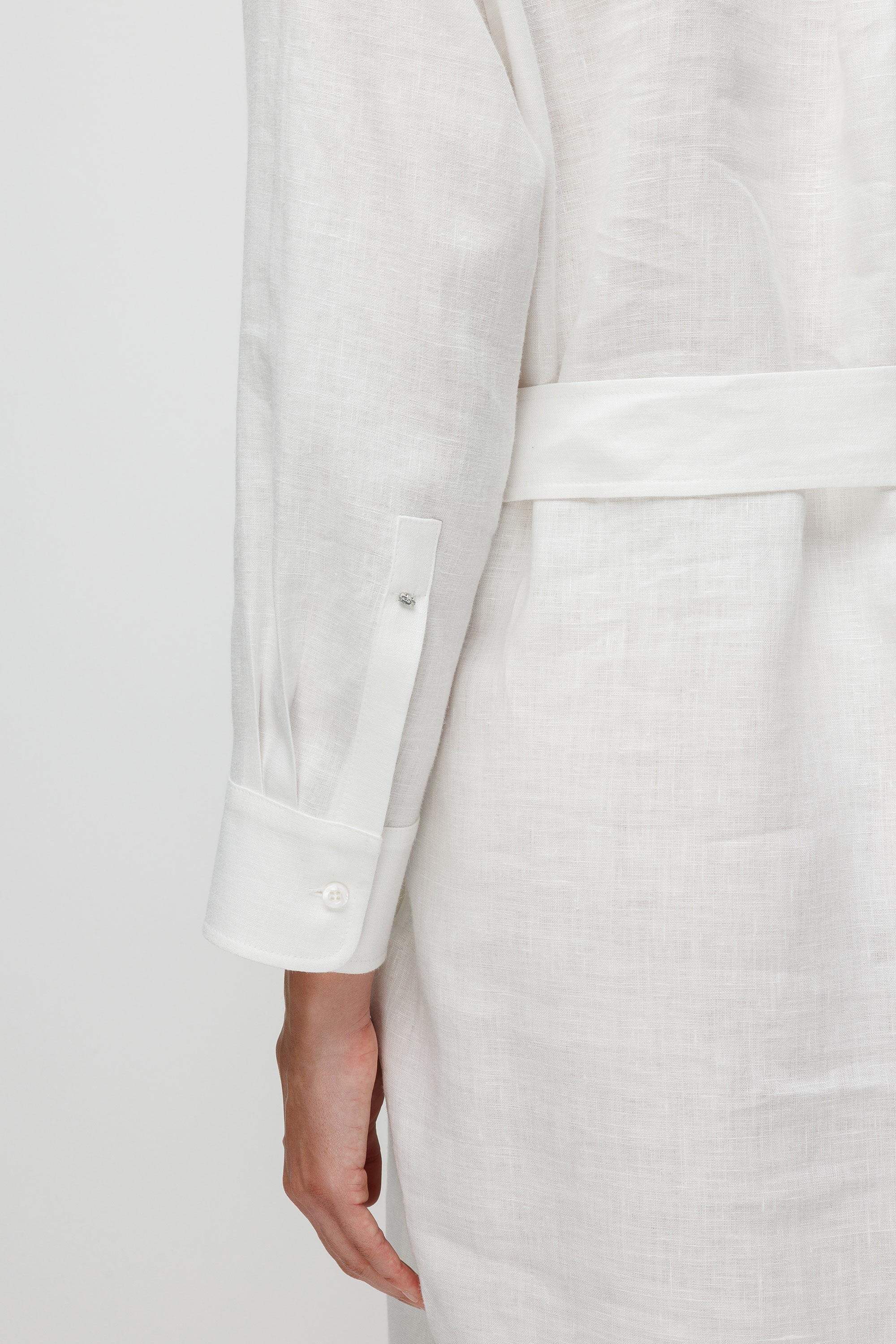 Uzun Kol Keten Elbise