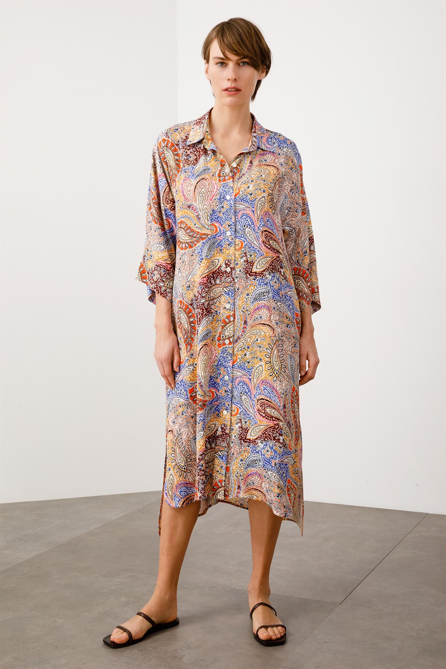 Uzun Şal Desen Elbise