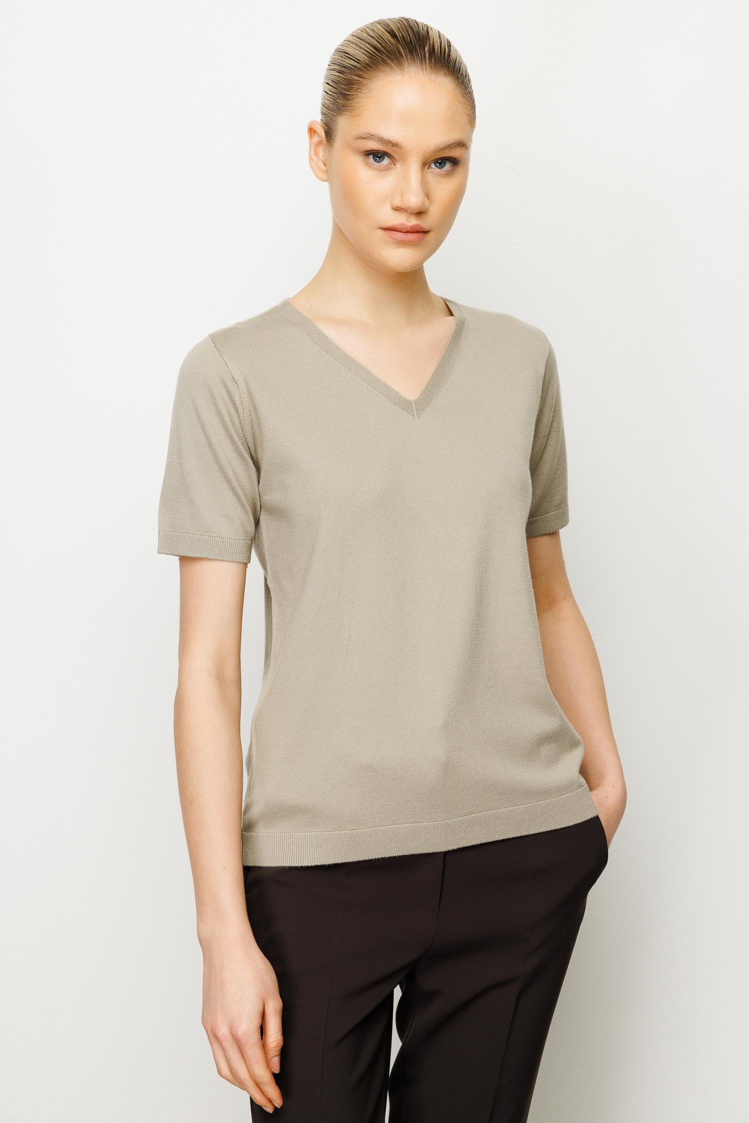 V Yaka Yarım Kol Triko