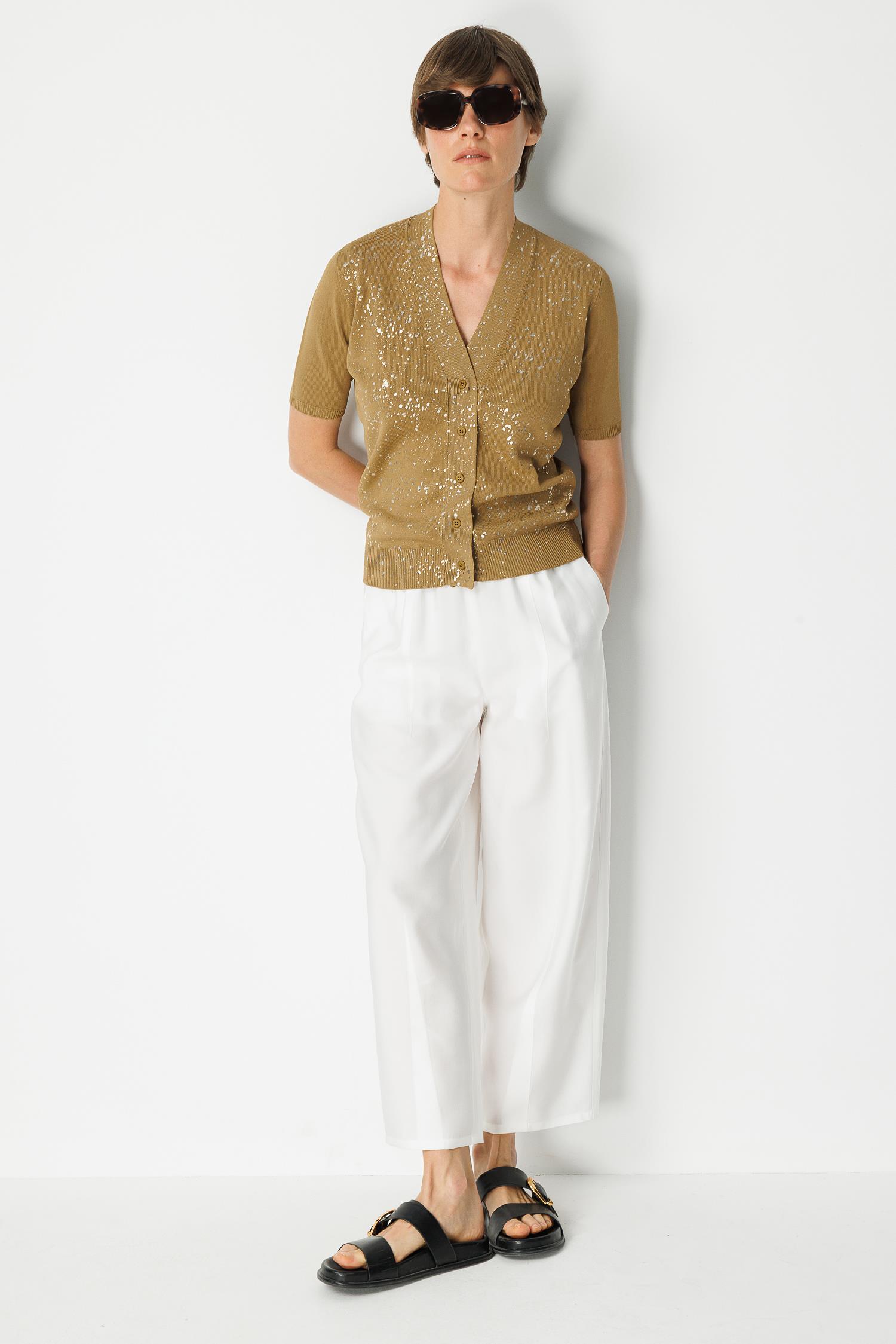 Varak Baskılı V Yaka Hırka