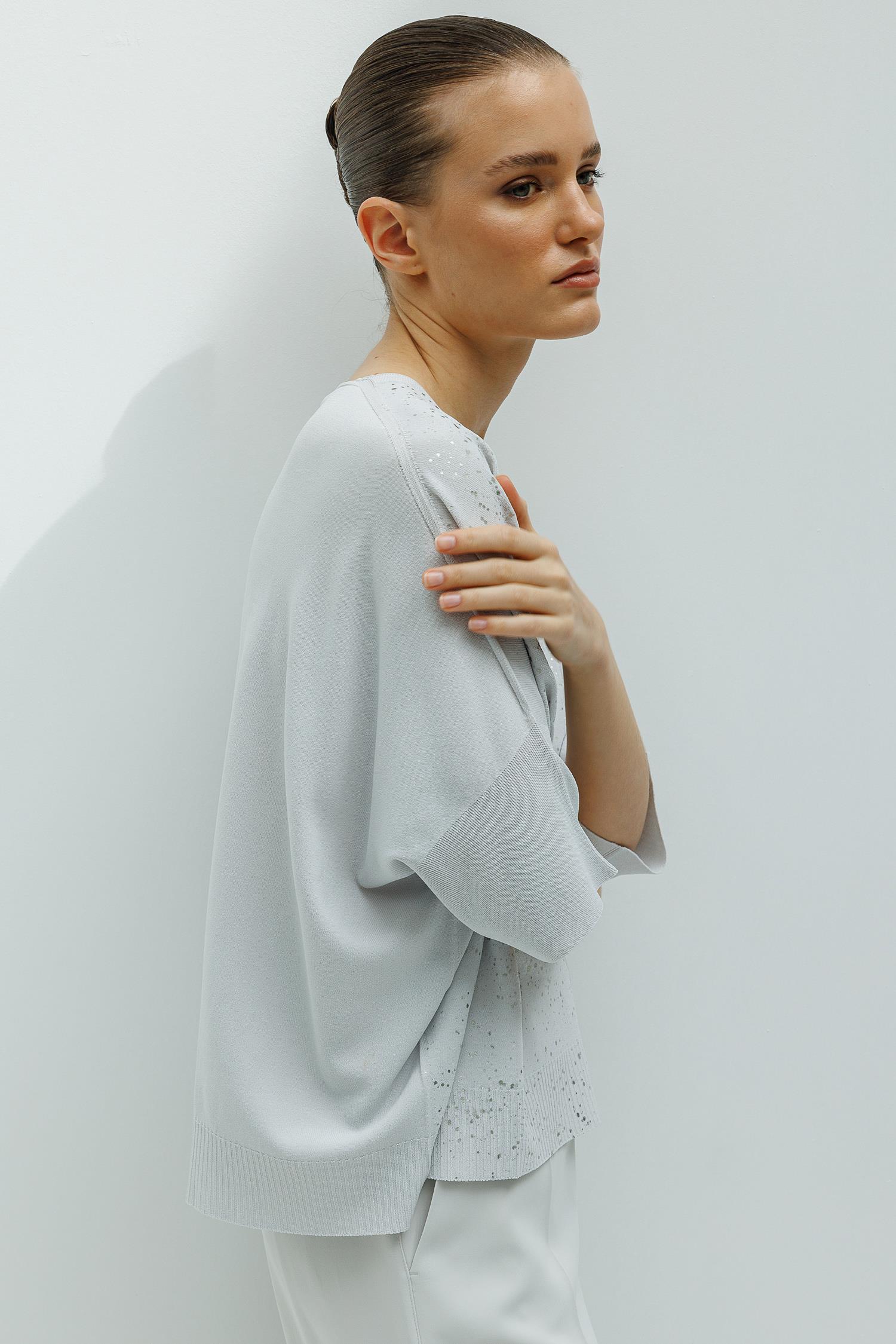 Varak Baskılı V Yaka Triko